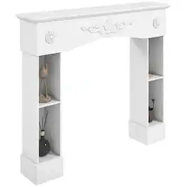 Homcom - Fireplace Mantel, Freestanding Fireplace Surround with Leg for Electric Fireplaces - White