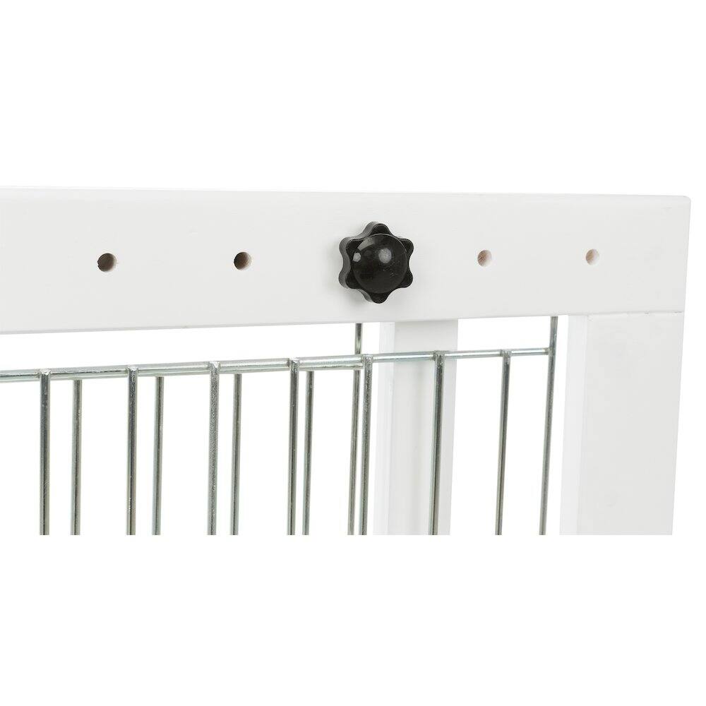 Alt View 1. TRIXIE - Expandable Wooden Freestanding Pet Gate with Pet Door, Expands to 71" Wide - White.
