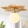 Front. Parrot Uncle - 17.7 in. 1-Light Gold Semi-Flush Mount Ceiling Light - Gold.