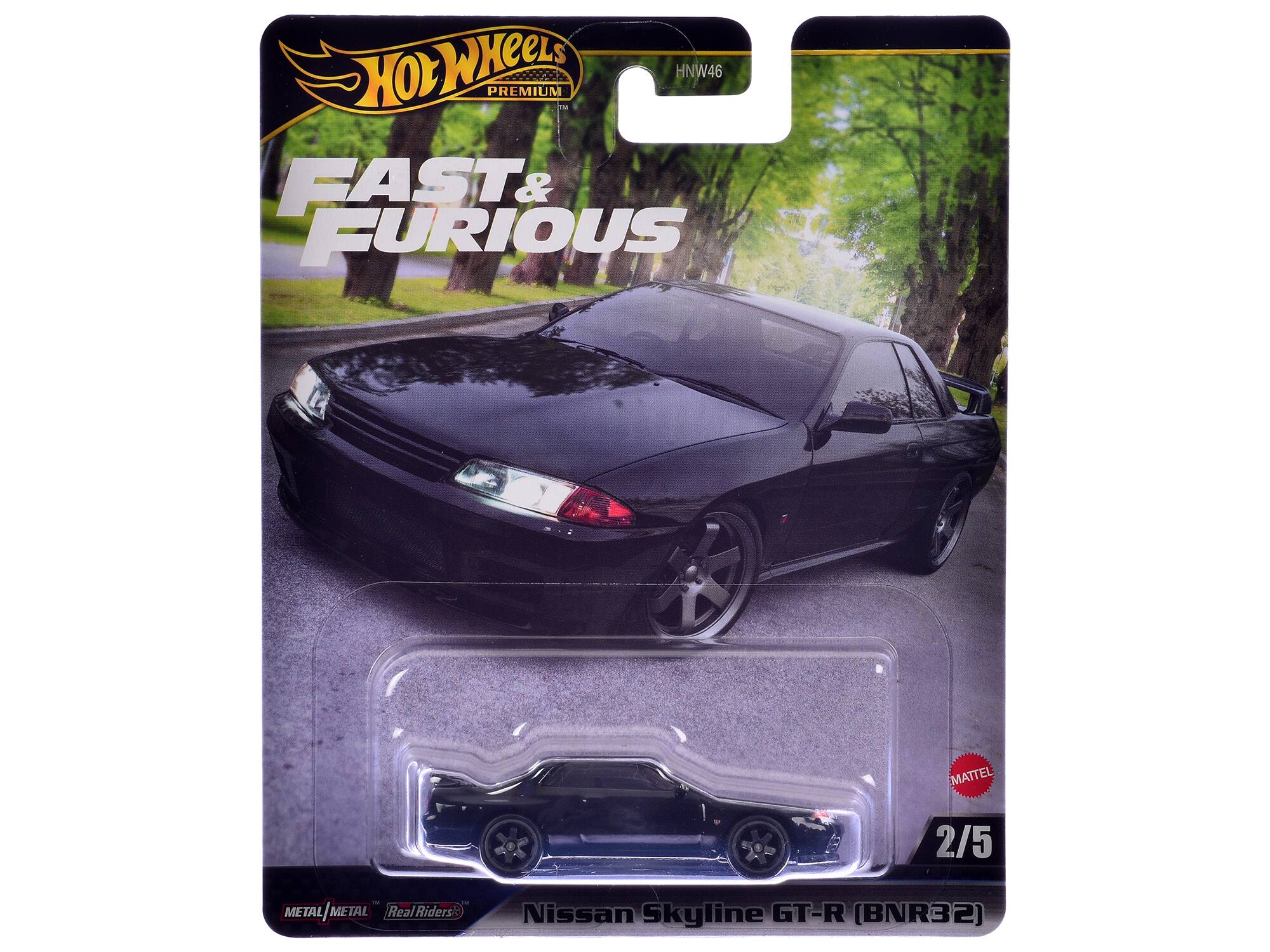 Hot Wheels Premium HNW46 Fast & Furious Mattel 2/5 Metal / Metal Real Riders Nissan Skyline GT-R (BNR32)
