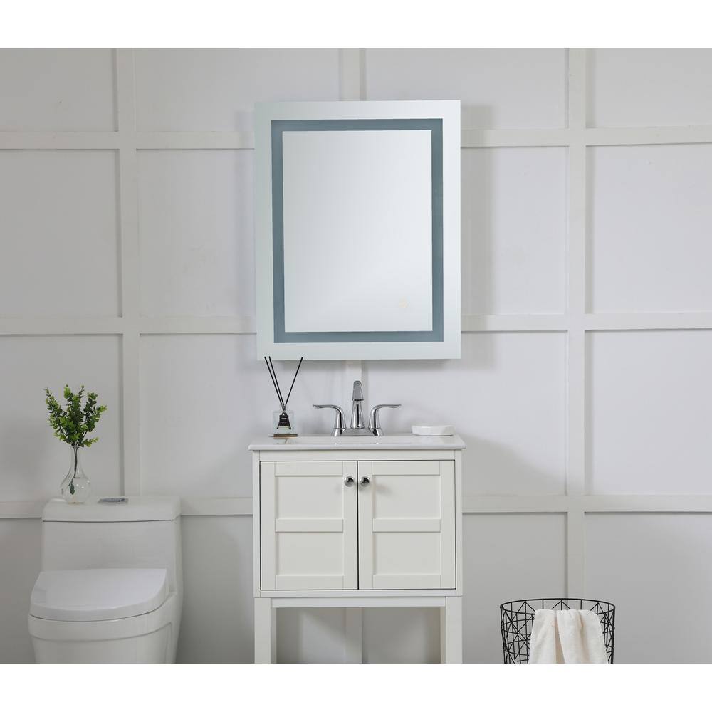 Alt View 2. Elegant Decor - LED Hardwired Mirror Rectangle W24H30 Dimmable 5000K - Glossy White.