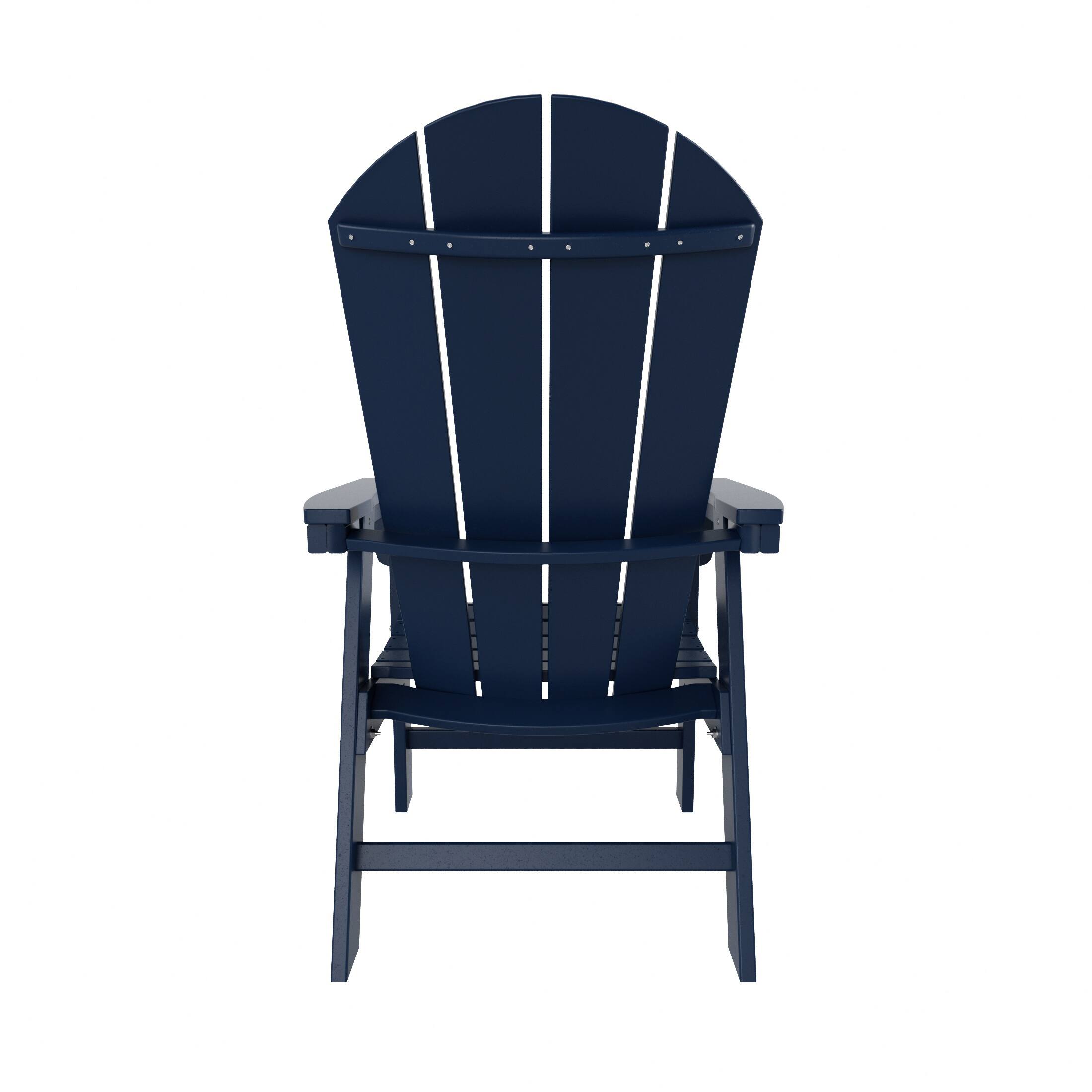 Alt View 2. WestinTrends - WestinTrends Malibu Outdoor Patio HDPE Plastic Adirondack Dining Chair - Navy Blue.