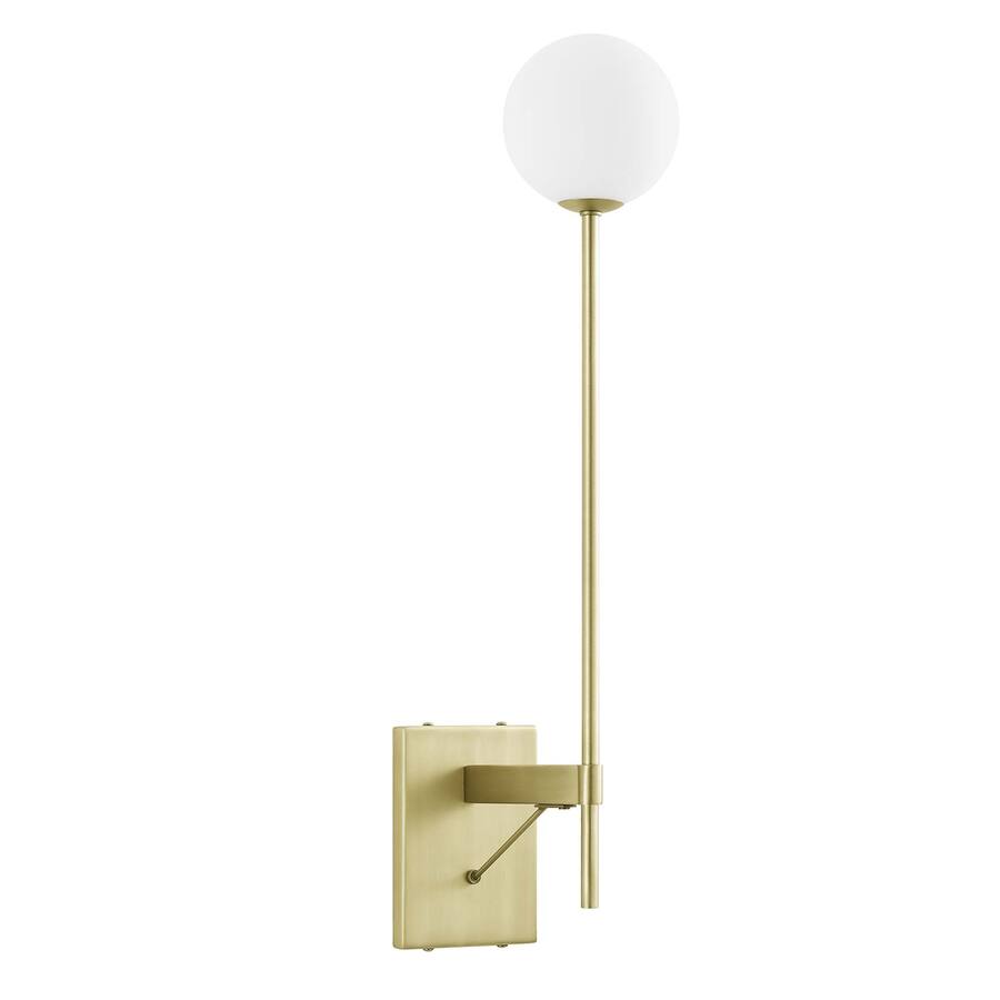 Riva White Globe Wall Sconce by Modway Satin Brass EEI-6533-SBR - Best Buy