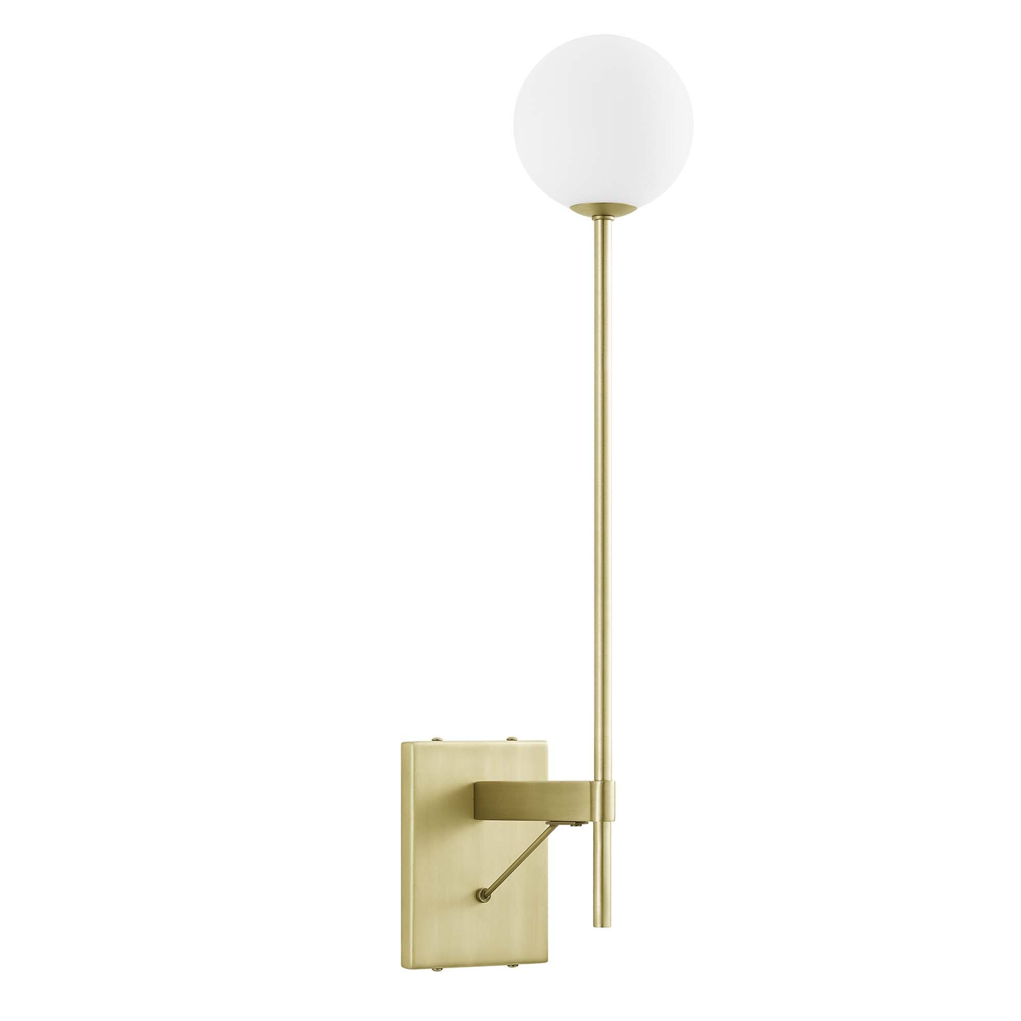 Riva White Globe Wall Sconce by Modway Satin Brass EEI-6533-SBR - Best Buy