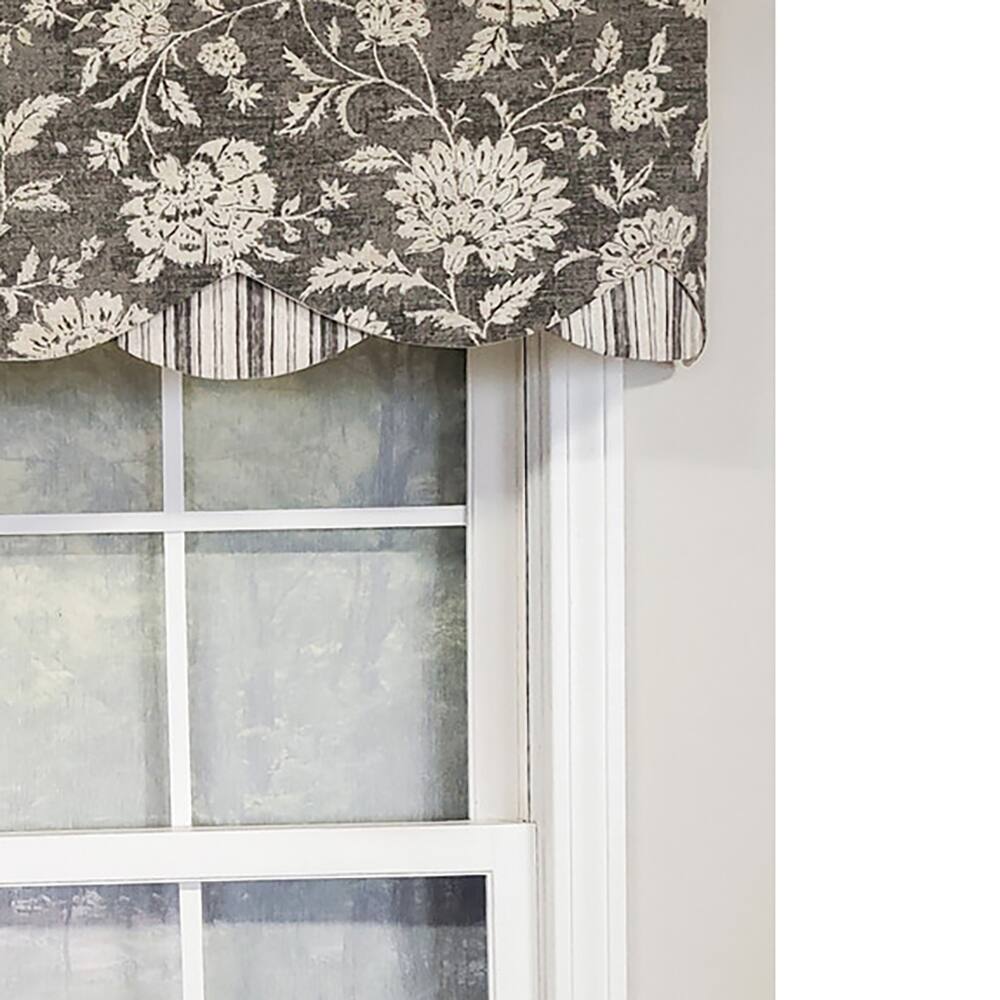 Left. RLF Home - RLF Home Luxurious Modern Design Classic Basanti Petticoat Style Window Valance 50" x 15" Metal - Metal.