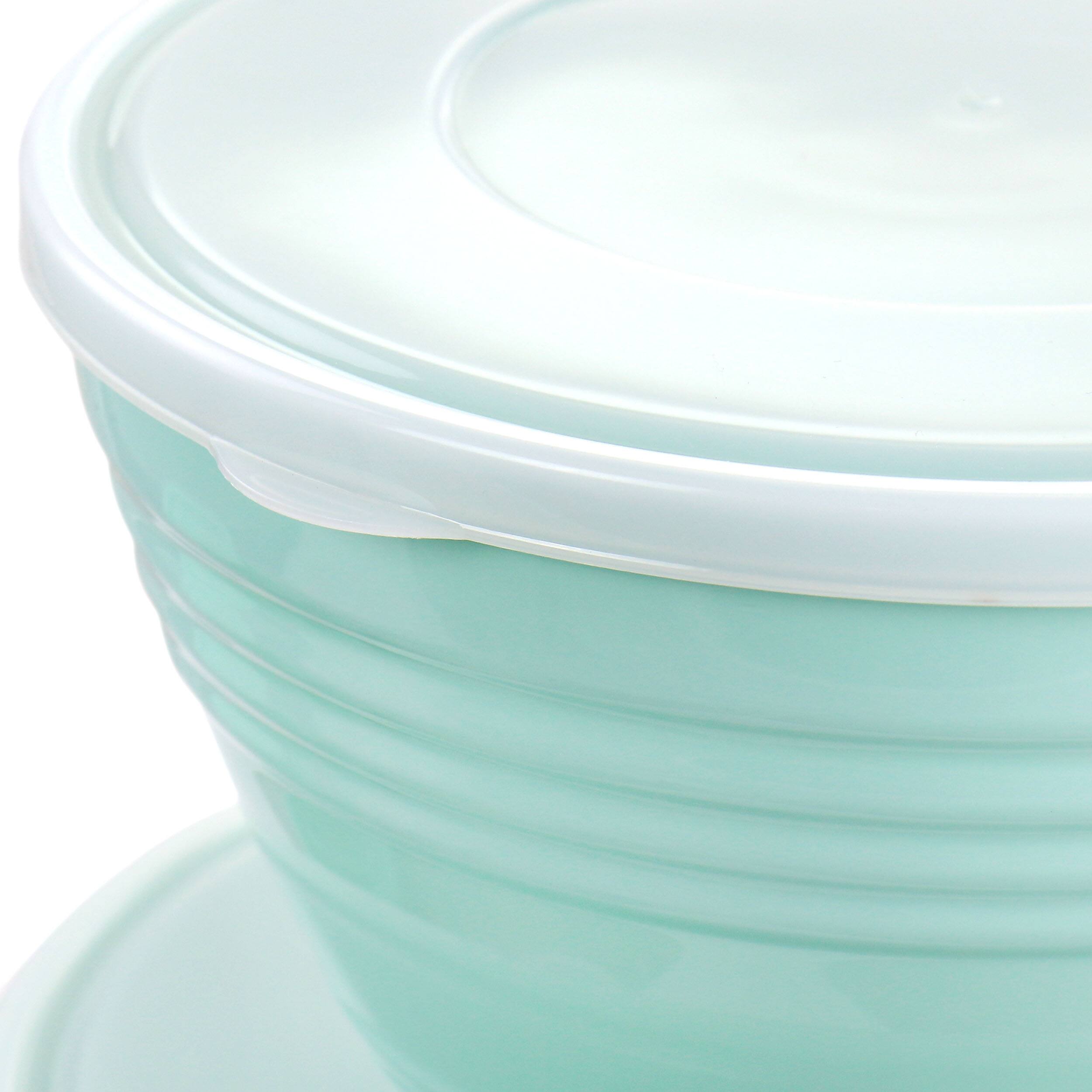 Alt View 1. Martha Stewart - Martha Stewart 8 Piece Plastic Bowl Set with Lids in Turquoise - Blue.