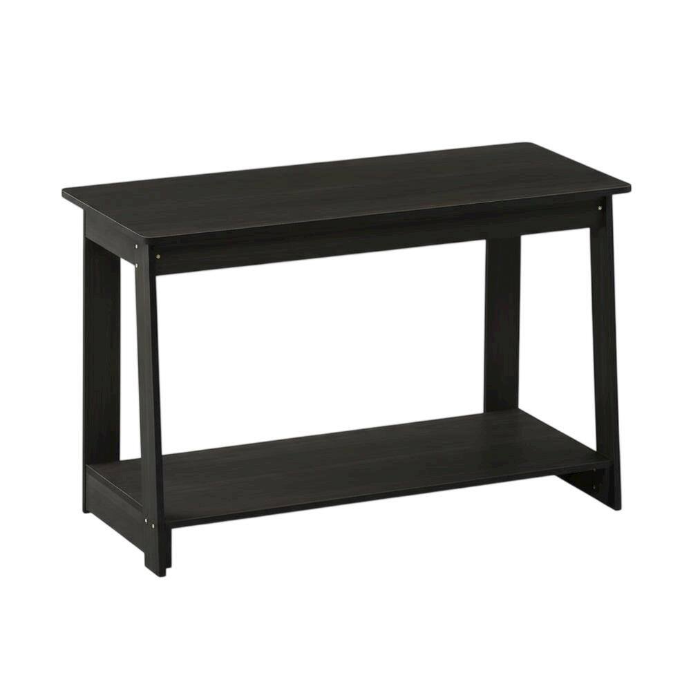 Alt View 3. FurniFact - Wooden espresso TV stand with modern design for living room storage - Black.