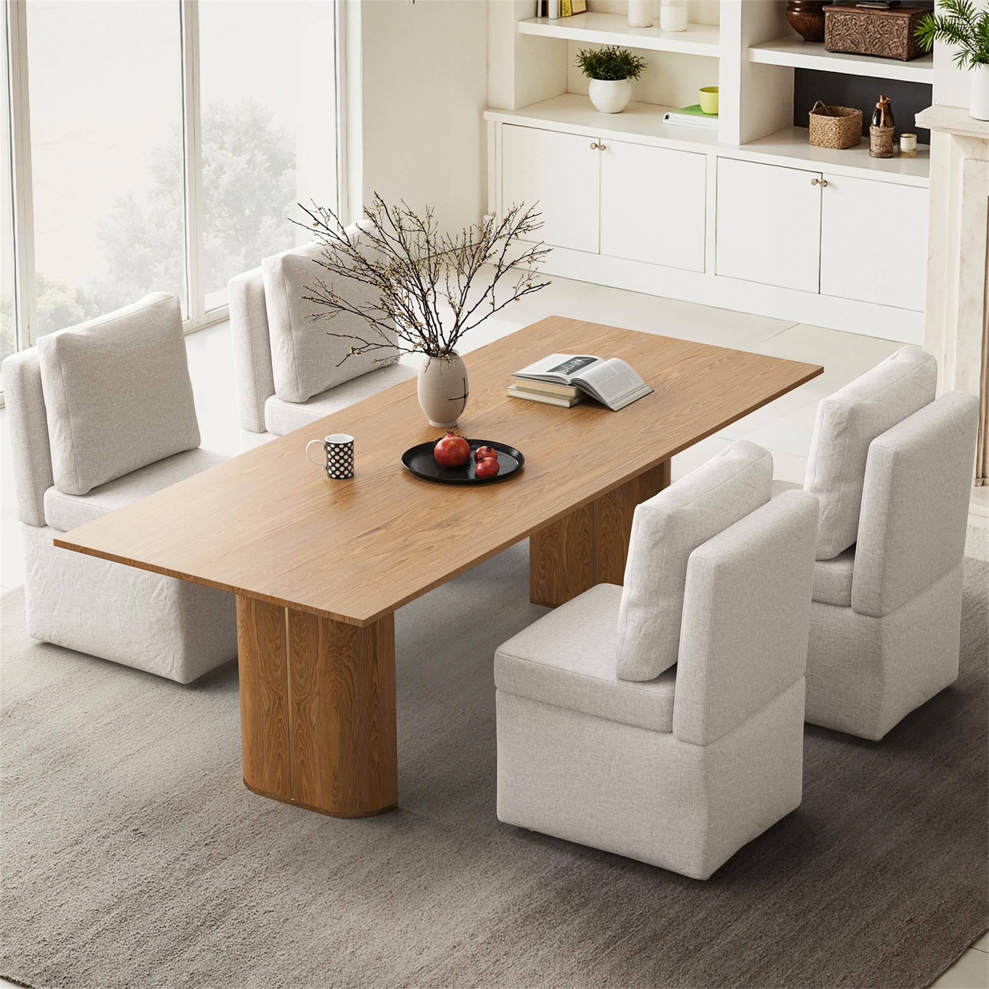Alt View 3. Boyel Living - Beige Armless Lounge Sofa Chair Soft Corduroy Upholstered Accent Chair Single Sofa Seat No Assembly Required - Beige.