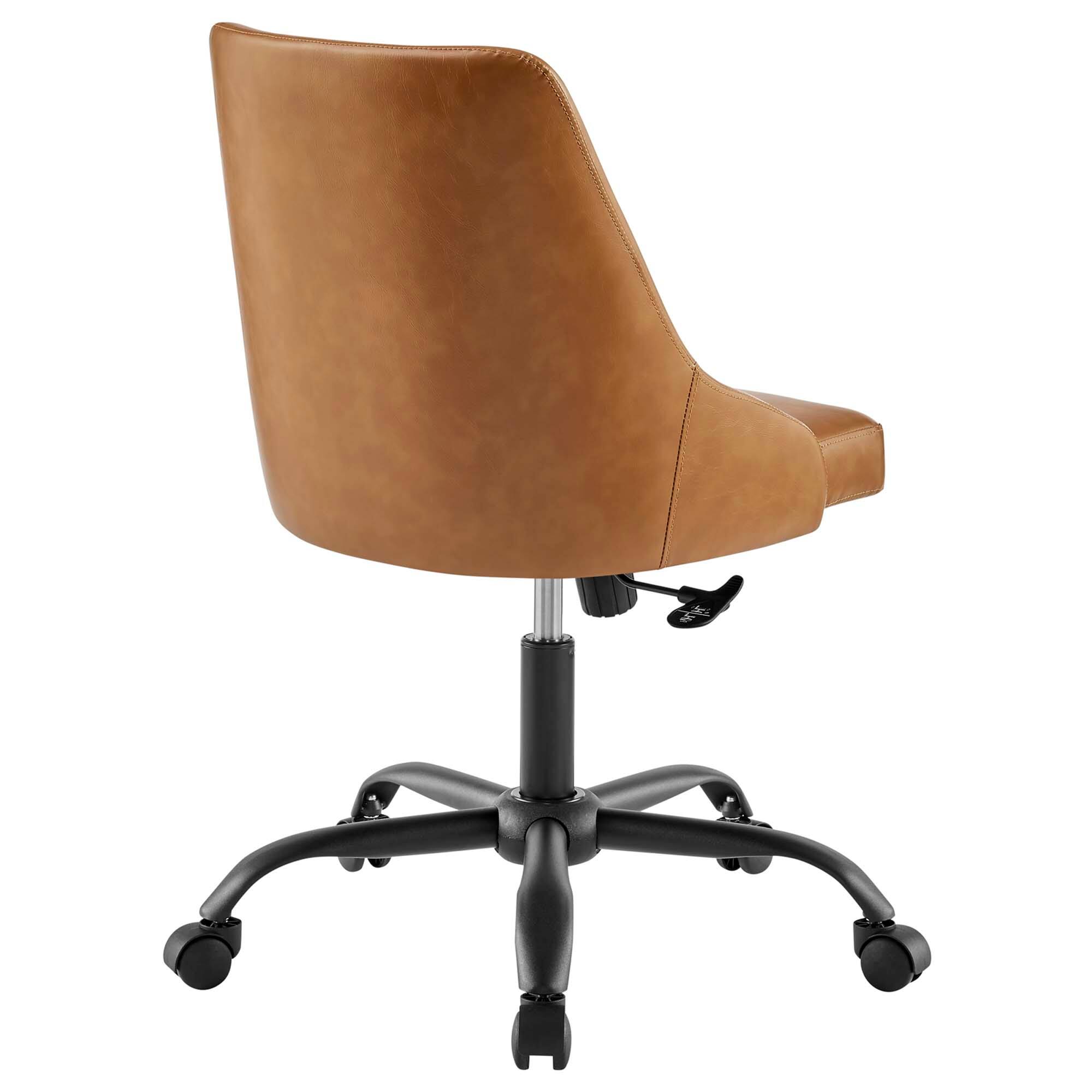 Left. Modway - Designate Swivel Vegan Leather Office Chair by Modway - Brown.