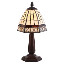 Jonathan Y - Carter Tiffany-Style 12" LED Table Lamp, Ivory/Cream - Brown