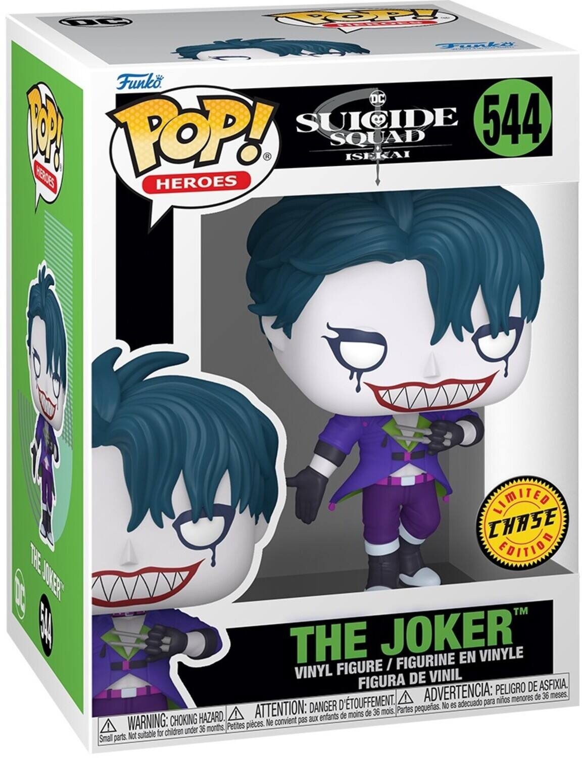 POP! SUICIDE SQUAD 544 ISEKAI HEROES
THE JOKER
EN VINYLE FIGURE / FIGURINE EN VINYLE FIGURA DE VINIL
PELIGRO DE ASFIXIA. D'TOUFFEMENT. ADVERTENCIA: para niños menores de 36 meses. DANGER d'ÉTOUFFEMENT. ATTENTION: aux enfants de moins de 36 mois Partes pequeñas. No es adecuado para niños menores de 36 meses. WARNING: CHOKING HAZARD. Small parts. Not suitable for children under 36 months.
