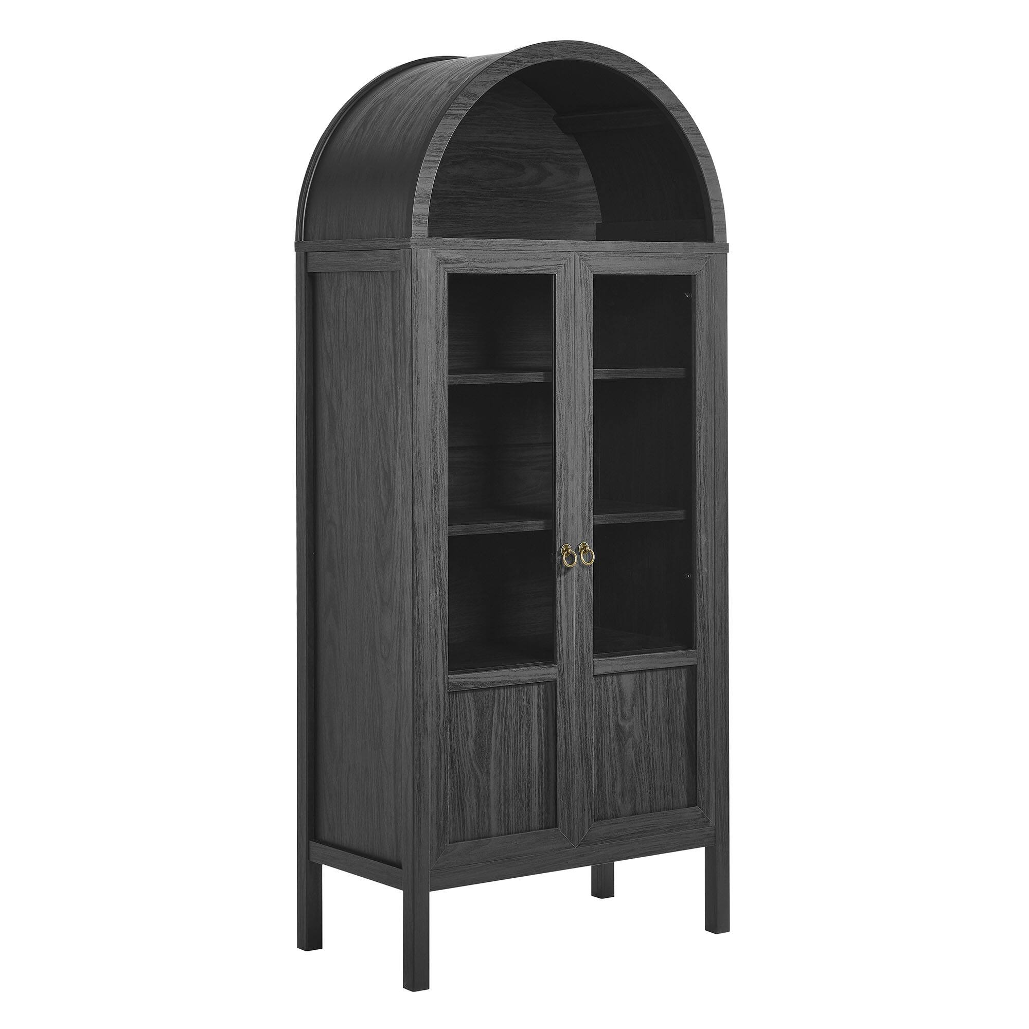 Angle. Modway - Tessa Tall Arched Storage Display Cabinet by Modway - Black.