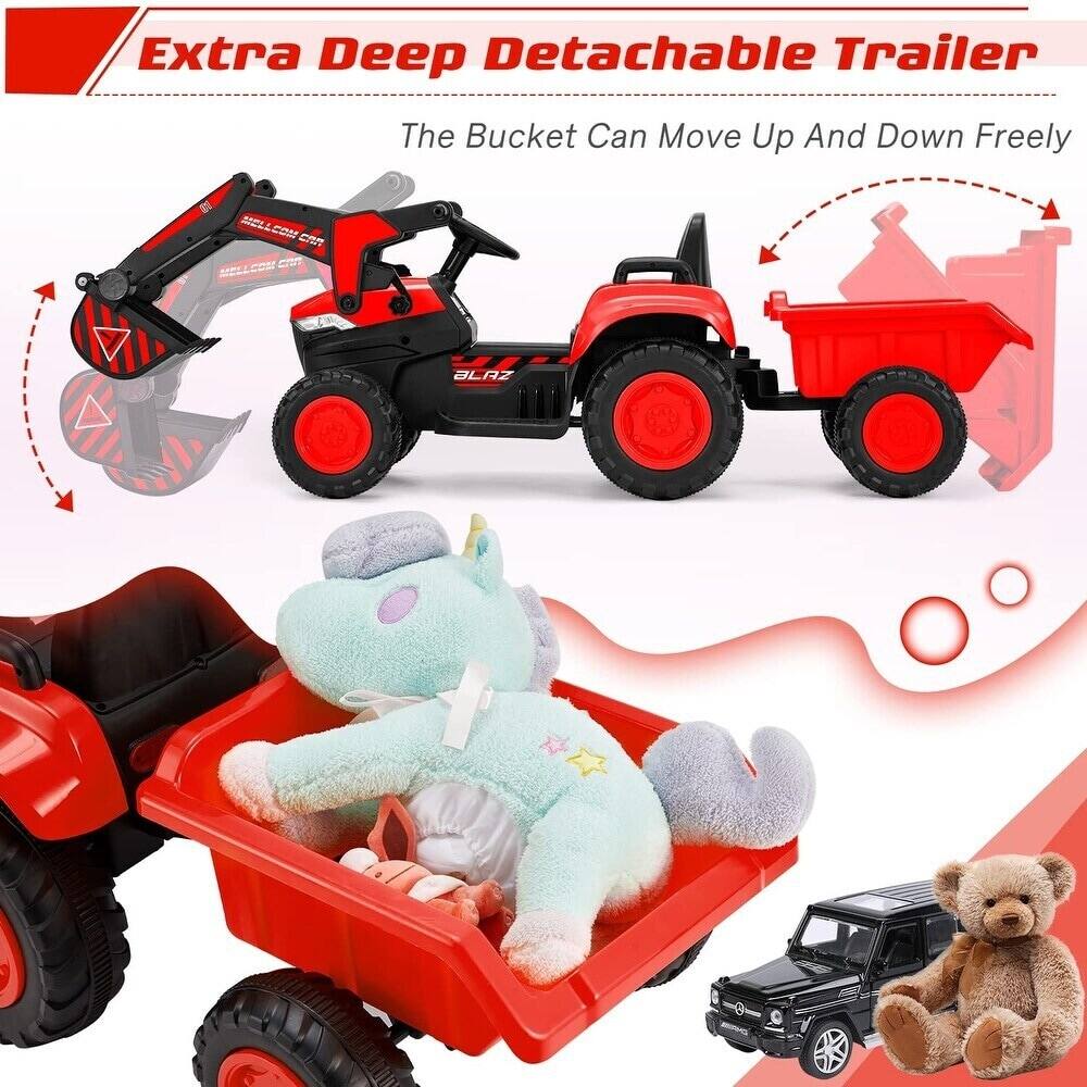 Extra Deep Detachable Trailer  
The Bucket Can Move Up And Down Freely
