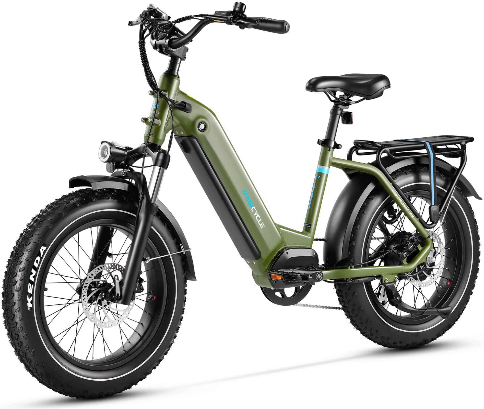 Magicycle - Ocelot Pro Electric Bike 750W/Peak 1500W Motor w/ 100 mi Max Operating Range & 28 mph Max Speed Shimano 7 Speed - Army Green