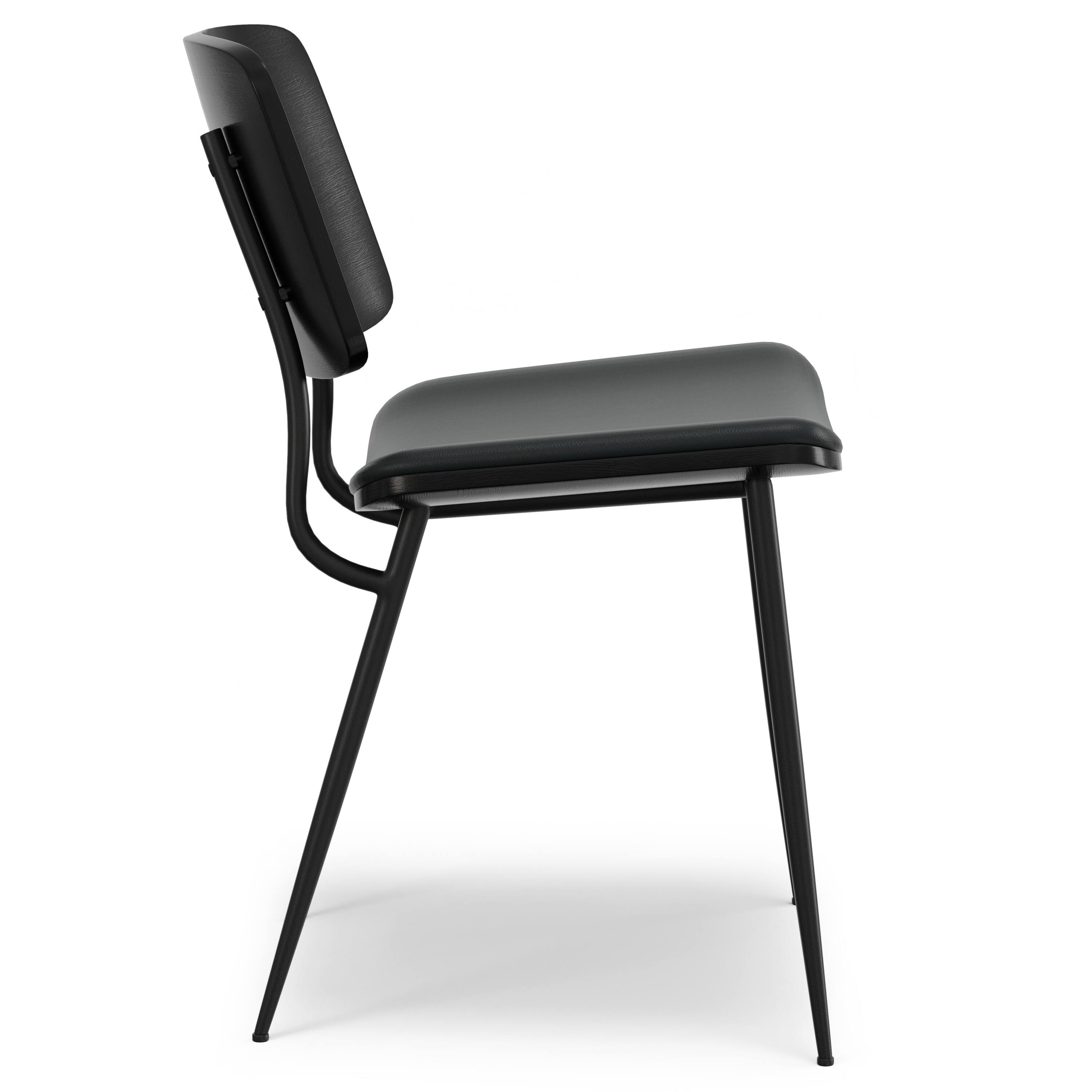 Alt View 1. Simpli Home - Hayley Dining Chair (Set of 2) in Black Vegan Faux Leather - Black.