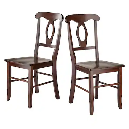 Front. Winsome Wood - Renaissance 2-Pc Key Hole-back Chair Set - Walnut.