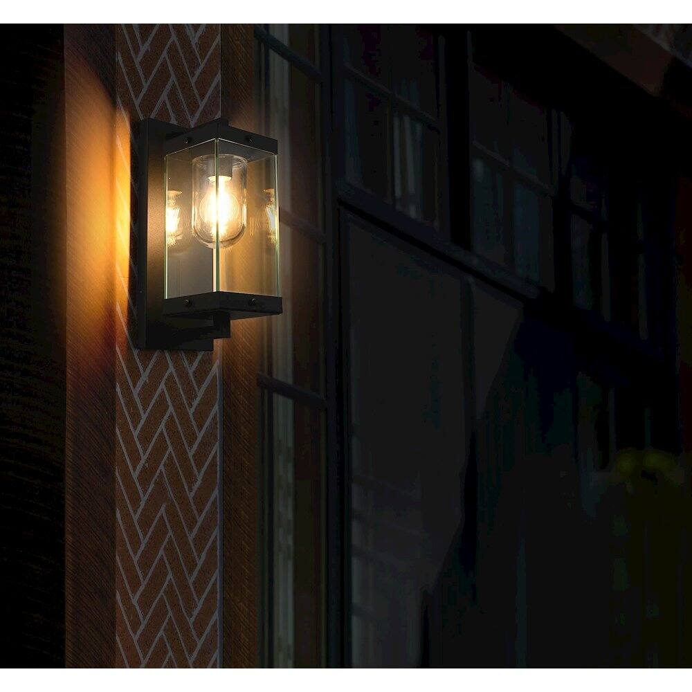 Alt View 4. Elegant Lighting - Keaton 6 Inch Outdoor Wall Sconce In Black - Black.