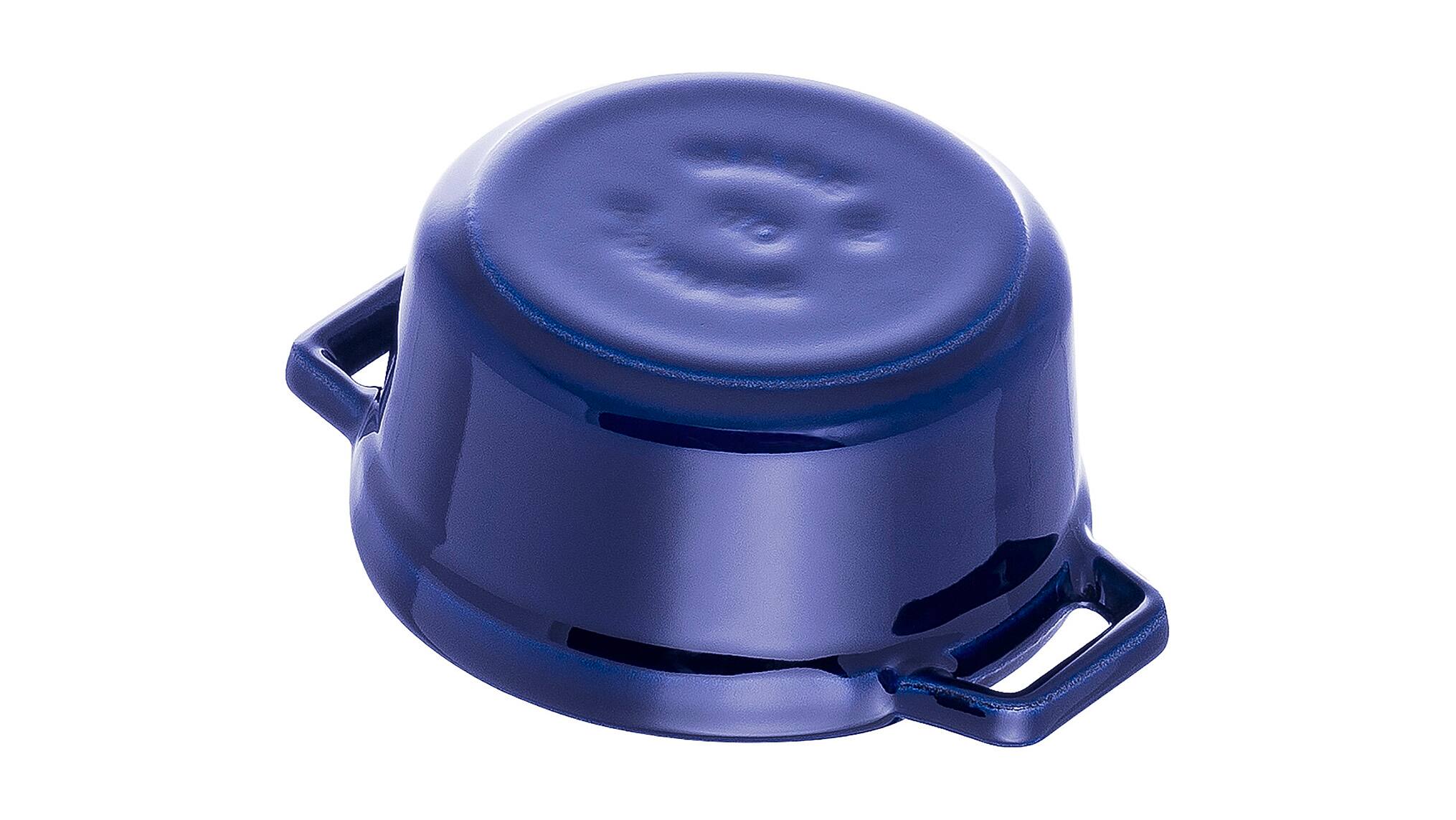 Alt View 3. Staub - Staub Cast Iron 2.75-qt Round Cocotte - Dark Blue - Dark Blue.