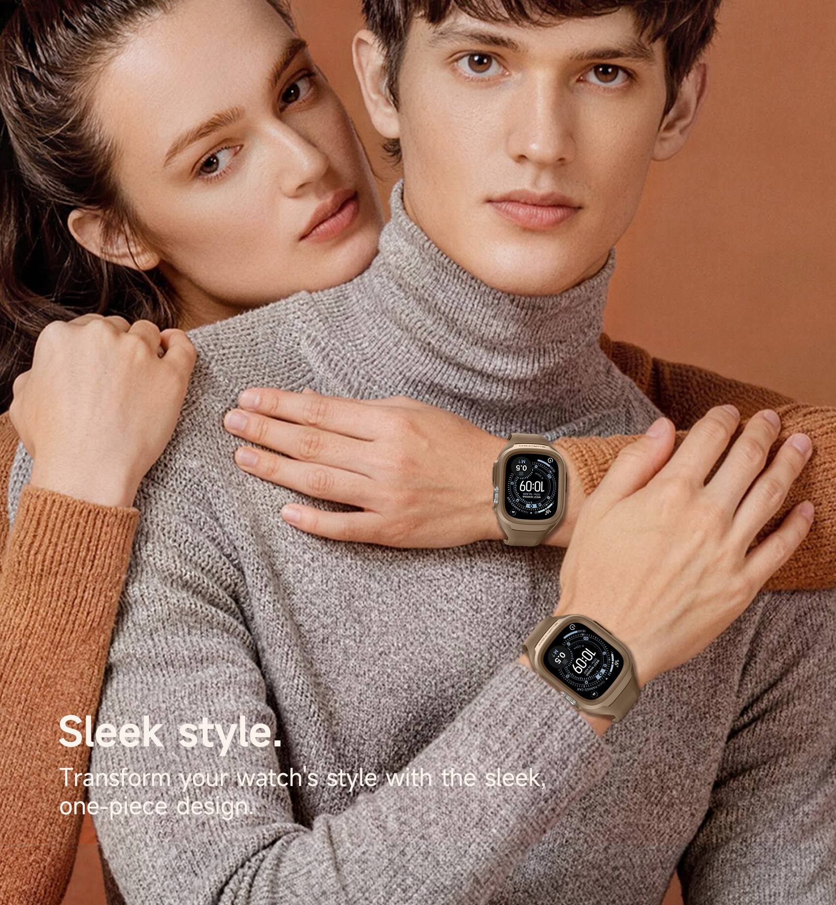 - SO 60:0L ..   0.5 10:09  
Sleek style.  
Transform your watch's style with the sleek, one-piece design.