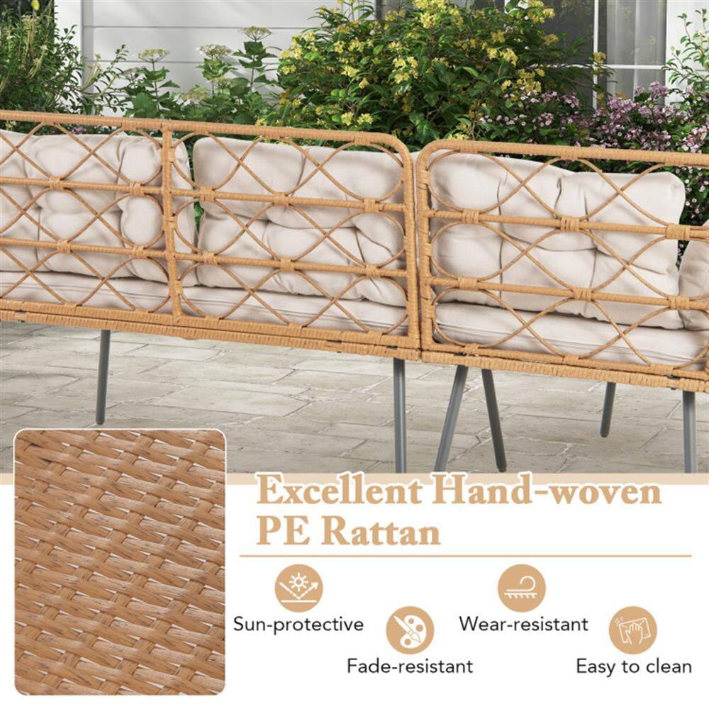 Excellent Hand-woven PE Rattan  
- Sun-protective  
- Wear-resistant  
- Fade-resistant  
- Easy to clean