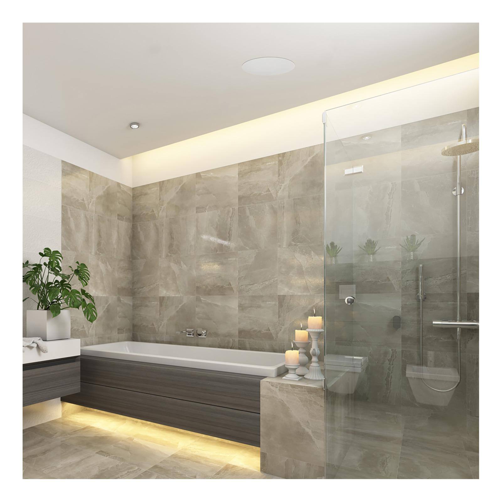 Alt View 3. Lithe Audio - Bluetooth IP44 Rated Wireless 6.5 In. Ceiling Speaker (Single - Master) - Black.