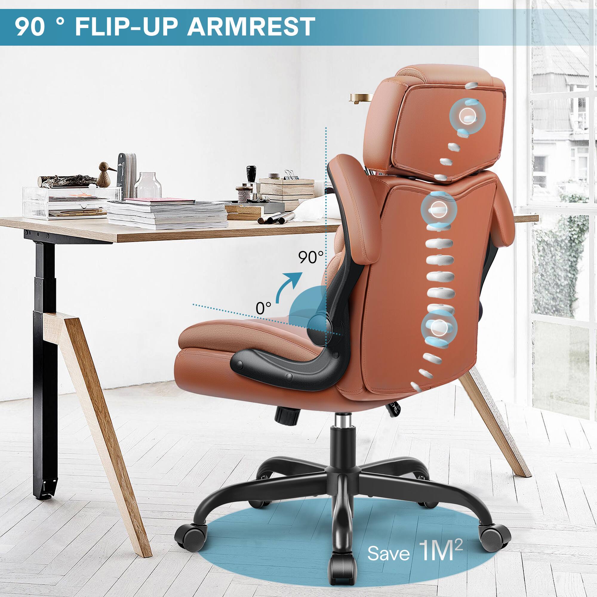 90° FLIP-UP ARMREST

Save 1M²