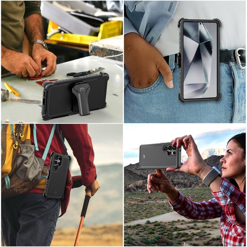 Alt View 5. Mybat Pro - MyBat Pro Maverick Series Case with Holster for Samsung Galaxy S25 Ultra - Black - Black.