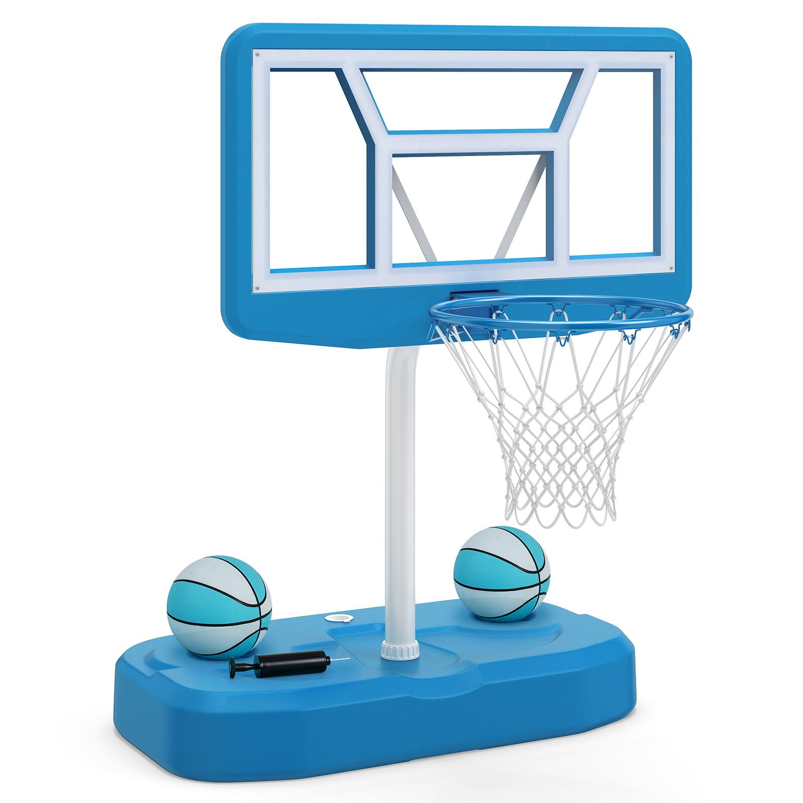 Alt View 9. Costway - Costway Outdoor Poolside Basketball Goal System with 42 Inches Shatterproof PC Backboard - Blue.