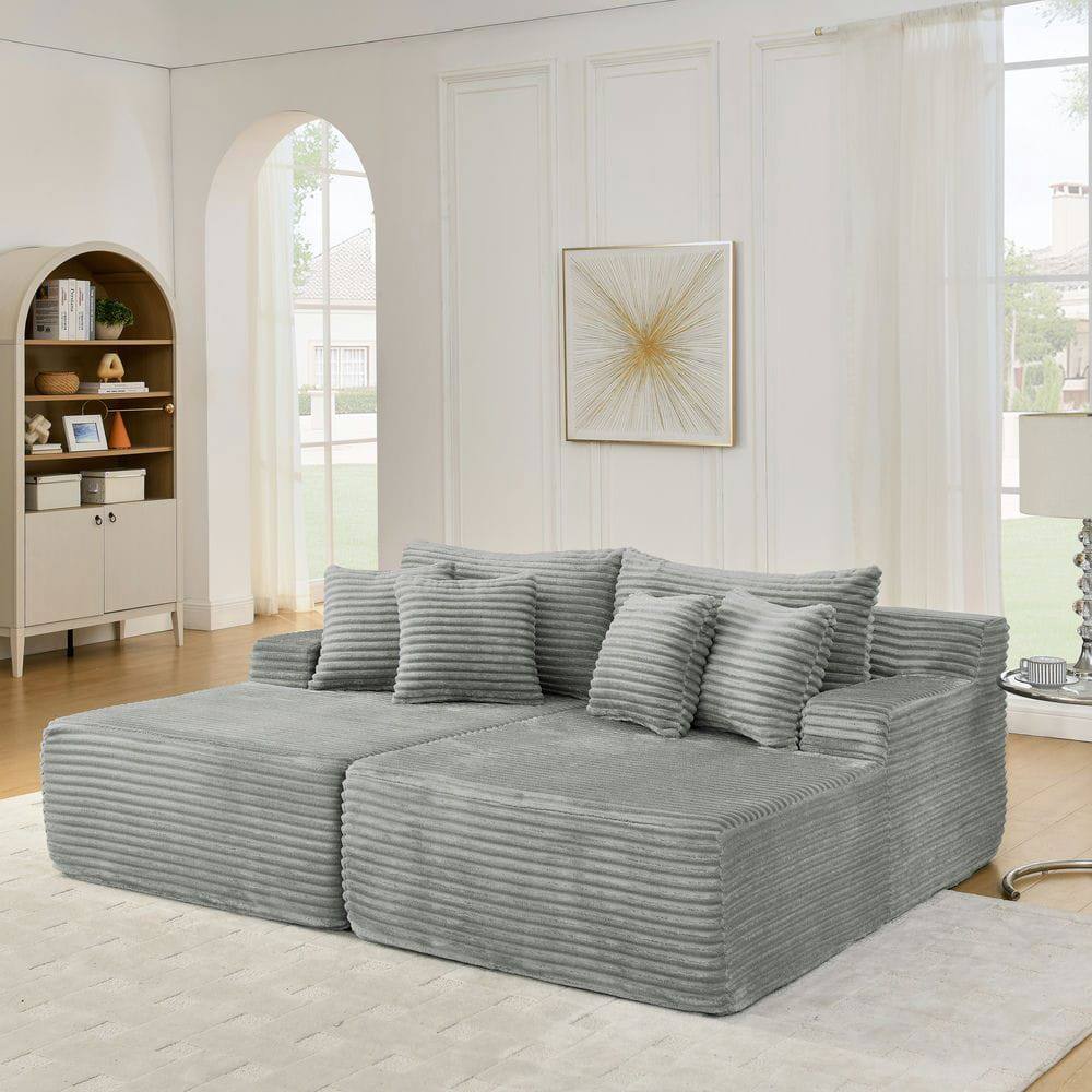 Alt View 9. Kadyn - 2-Person Velvet Lounge Sofa, Compressed Fluffy Design with Instant Setup, Modern Indoor Loveseat, Gray - Gray.