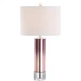 Jonathan Y - Edward 27" Glass /Crystal LED Table Lamp - Rose Gold