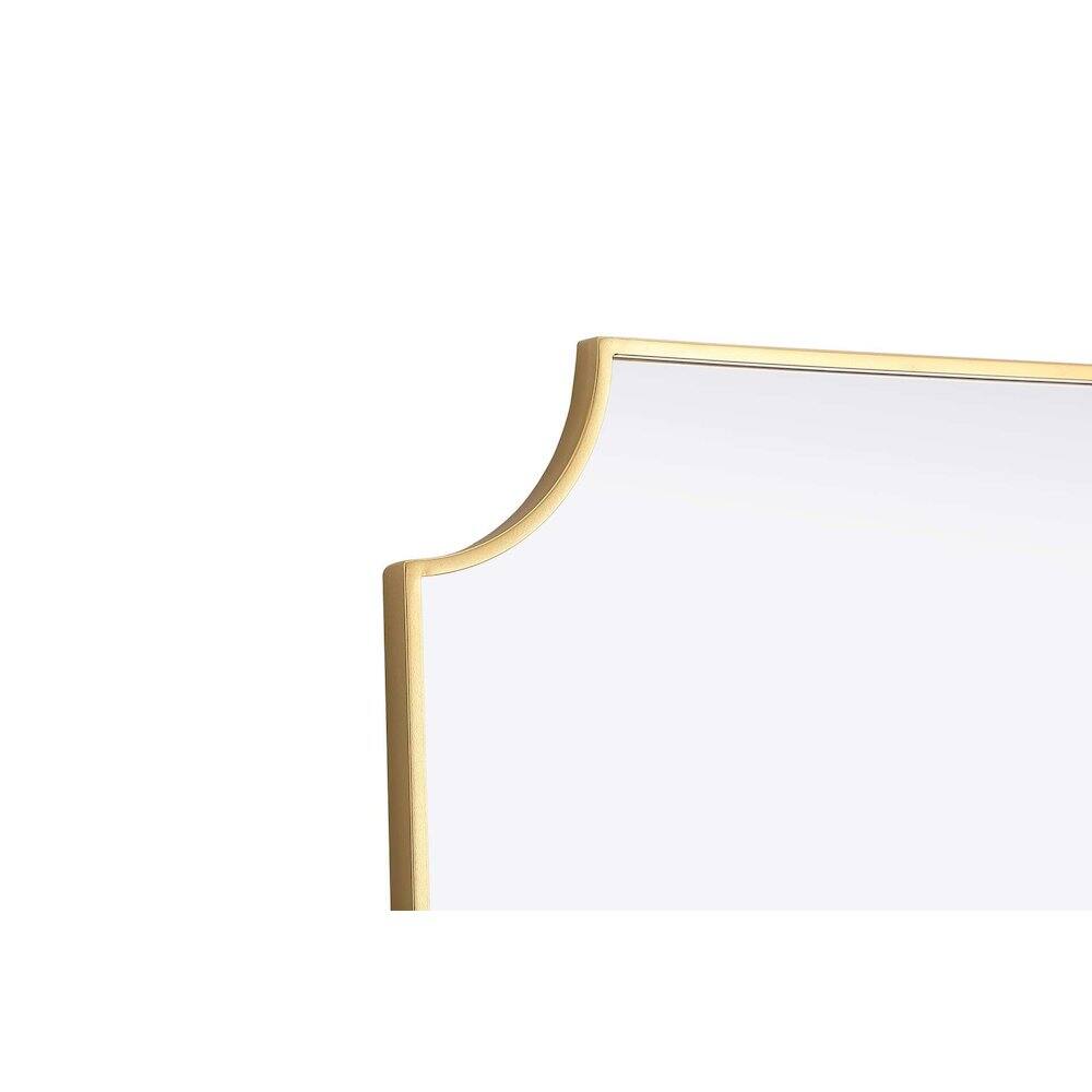 Left. Elegant Kitchen and Bath - Notched Metal Mirror 24x42 inch in Brass - Brass.