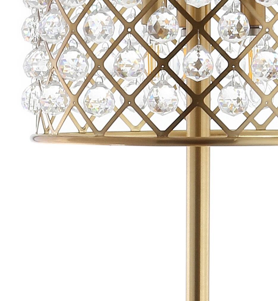 Alt View 4. Jonathan Y - Elizabeth 60" Crystal/Metal LED Floor Lamp, Brass Gold/Clear - Brass Gold.