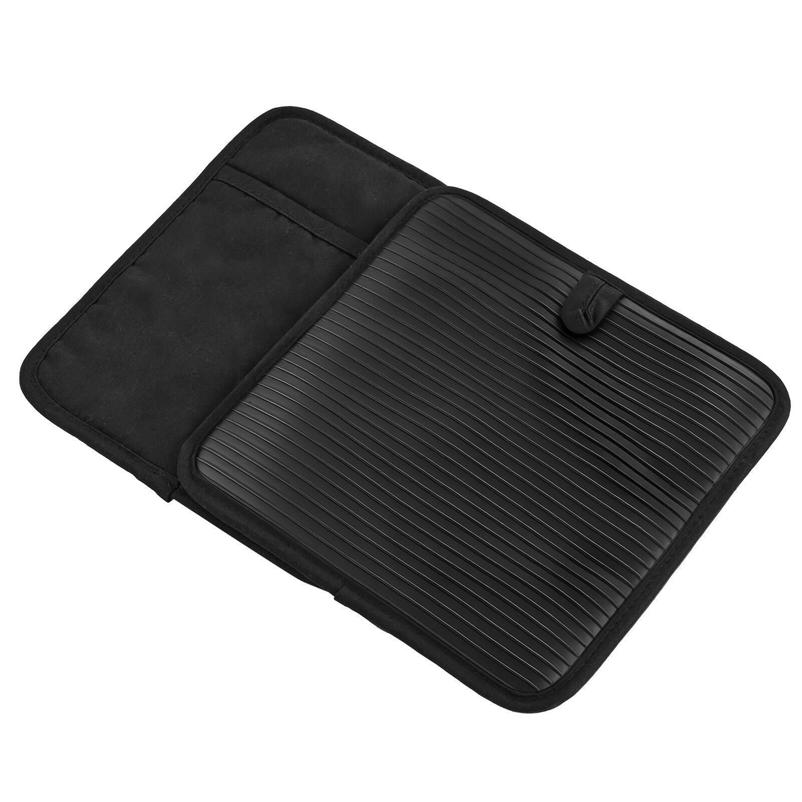 Alt View 5. VEVOR - Pot Holders, Heat Resistant to 500°F with Ribbed Soft Anti-Slip Silicone Strips, 100% Cotton 9.06 x 8.98 inch Hot Pads - Black.