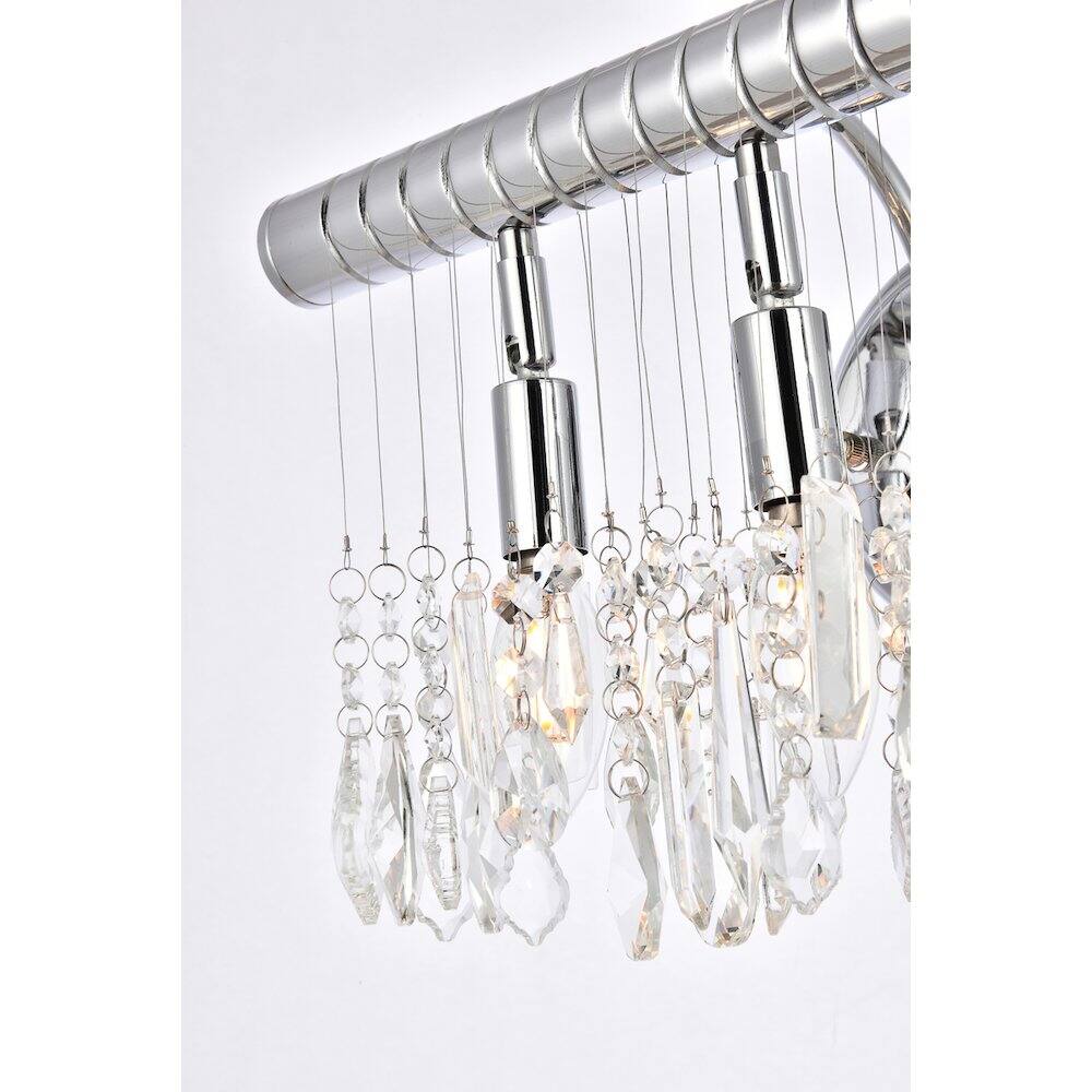 Back. Elegant Lighting - Chorus Line 3 Light Chrome Wall Sconce Clear Royal Cut Crystal - Chrome.