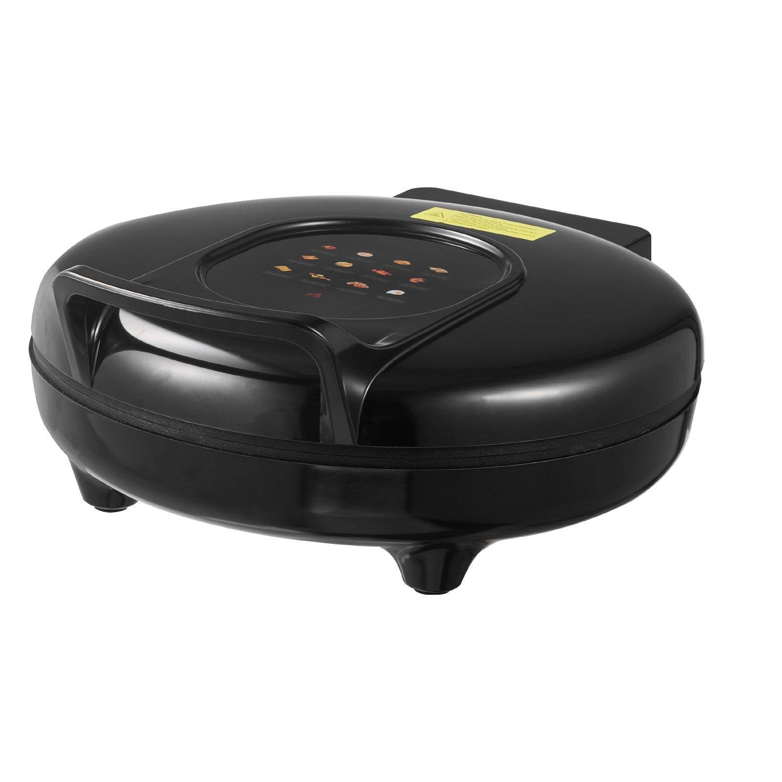 Alt View 9. Glintex - 12in Electric Pizza Oven Maker, 1200W Nonstick Surface, Dual Baking, 410°F Max Temp - Black.