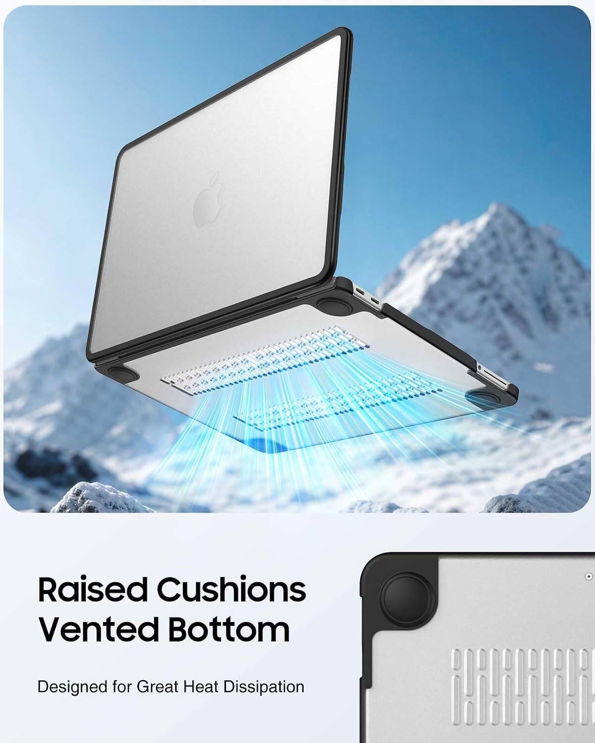 Raised Cushions Vented Bottom  
Designed for Great Heat Dissipation