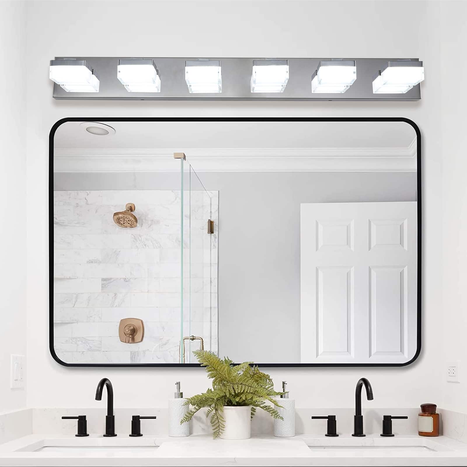 Akoasm - Modern 6-Light Chrome LED Vanity Mirror Light – Anti-Fog Bathroom Fixture for Makeup and Mirror Lighting