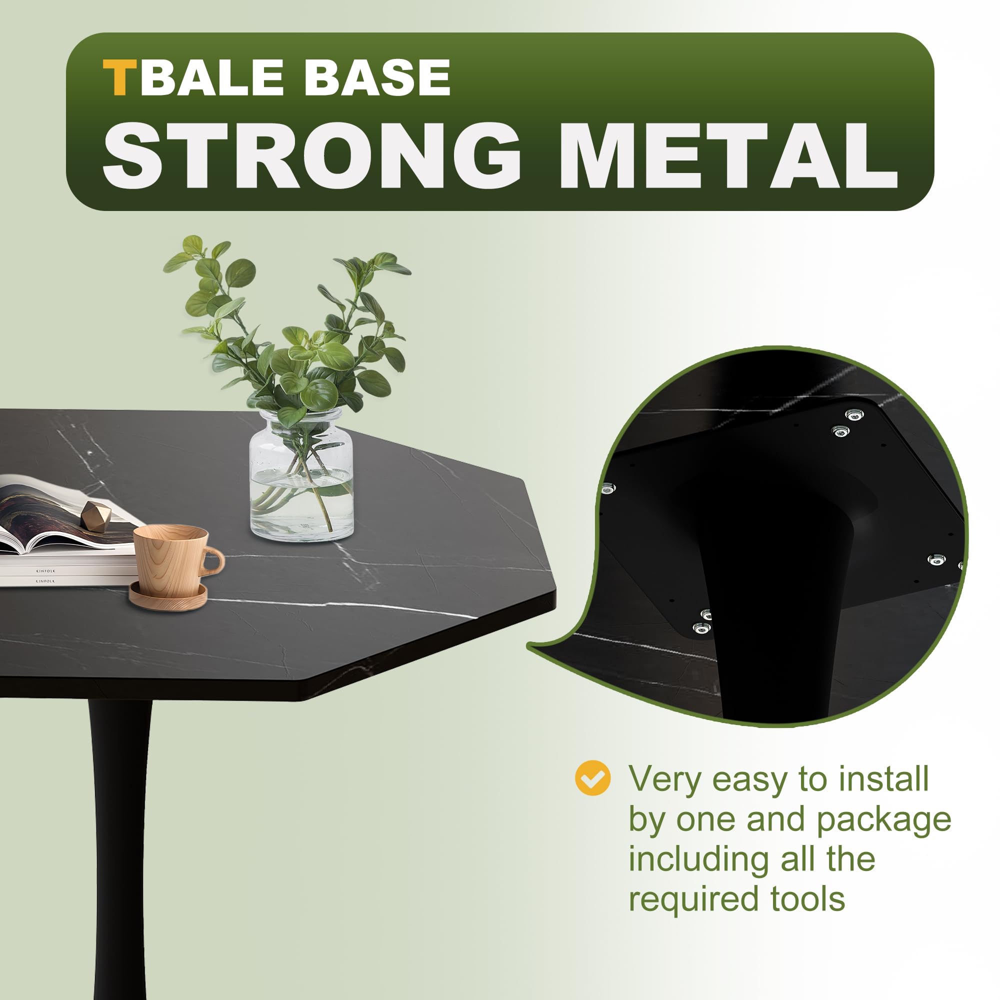 TBale Base  
Strong Metal  

Very easy to install by one and package including all the required tools