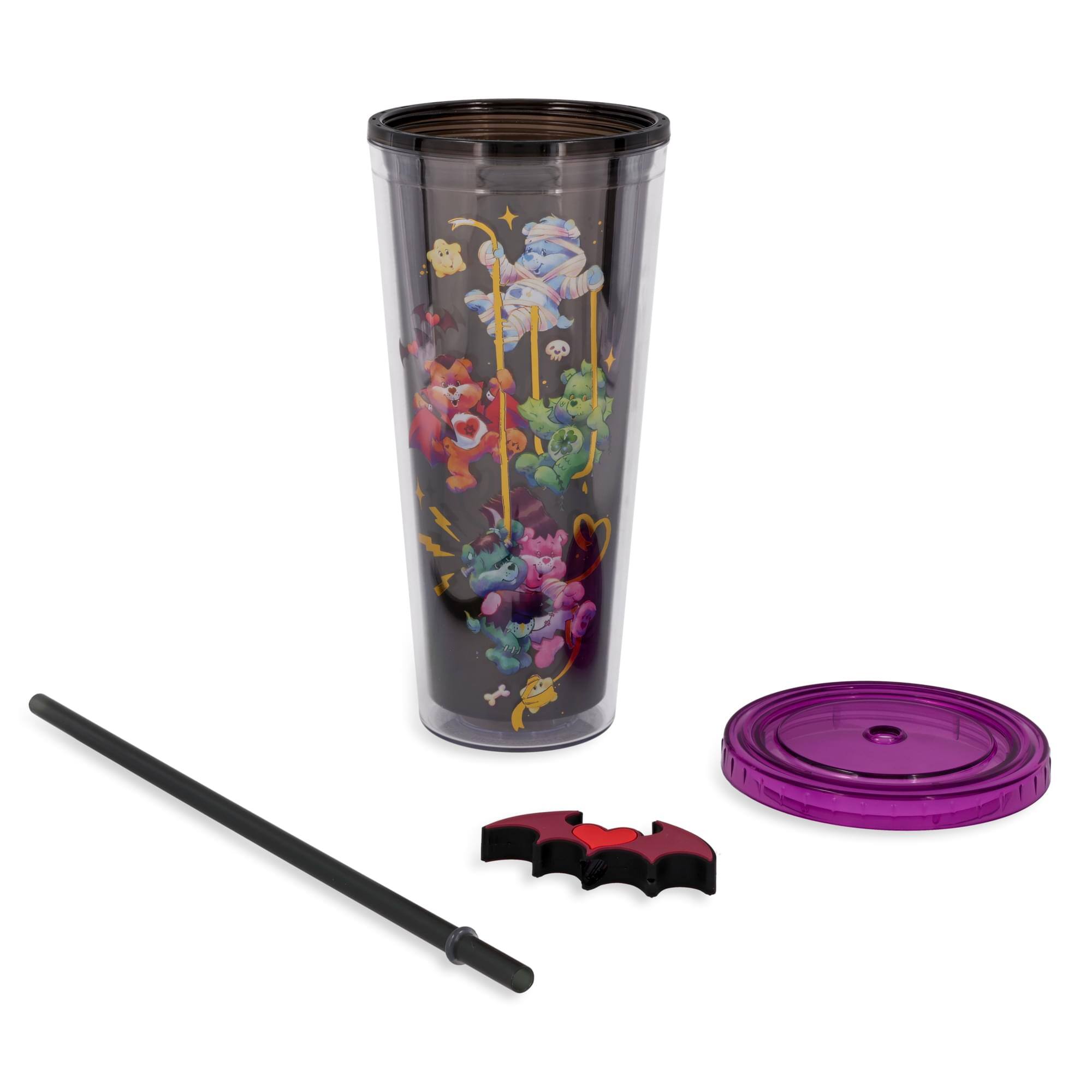 Alt View 10. Silver Buffalo - Care Bears x Universal Monsters 24-Ounce Carnival Cup With Lid and Straw Topper - Black.