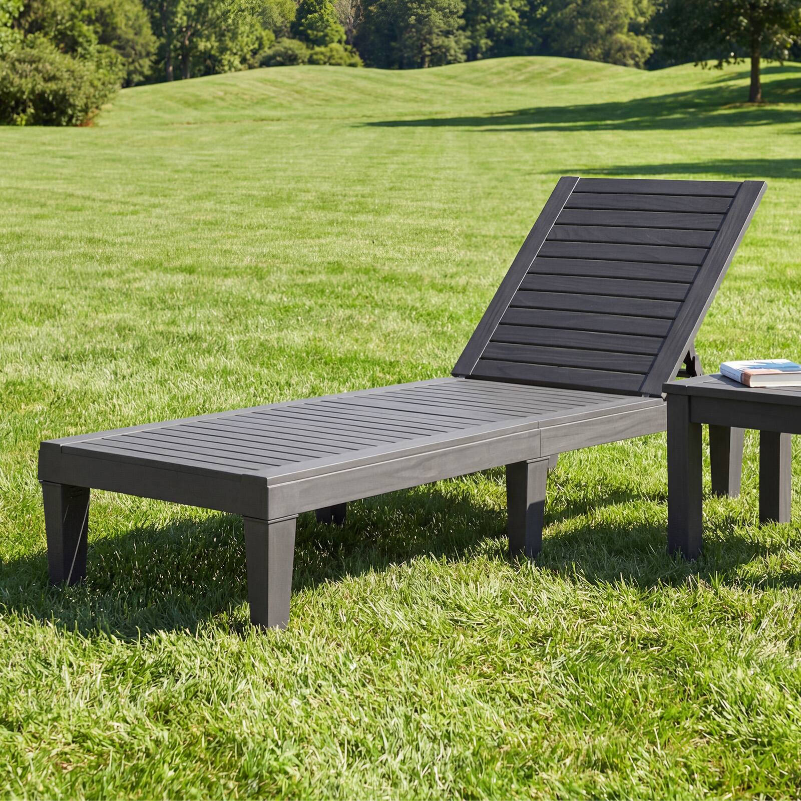 Alt View 5. Gymax - Gymax Patiojoy Lounge Chair Chaise Recliner Weather Resistant Adjustable Outdoor Gray - Grey.