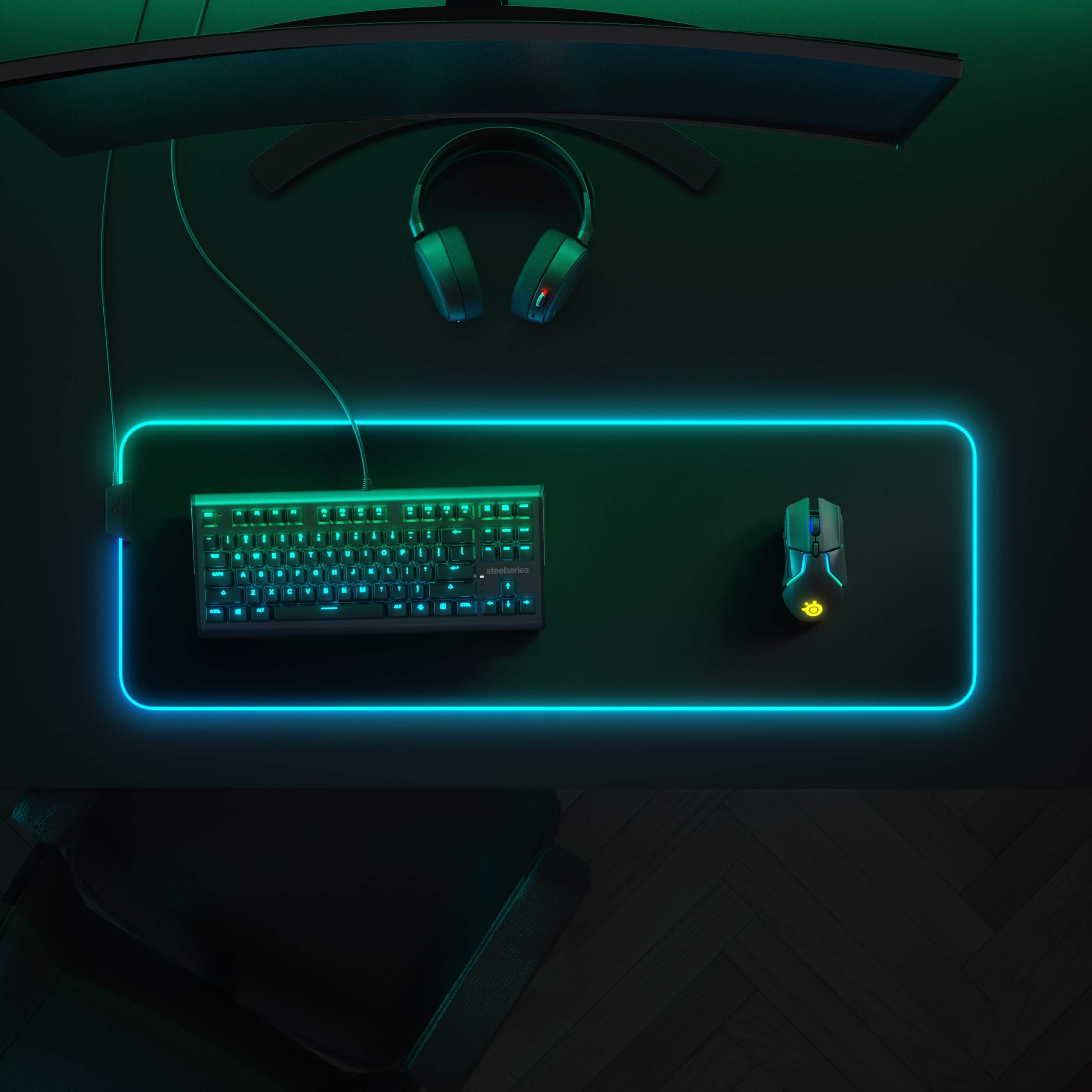 Alt View 11. SteelSeries - QcK Prism Cloth Gaming Mouse Pad with 2-Zone RGB Illumination XL - Black.