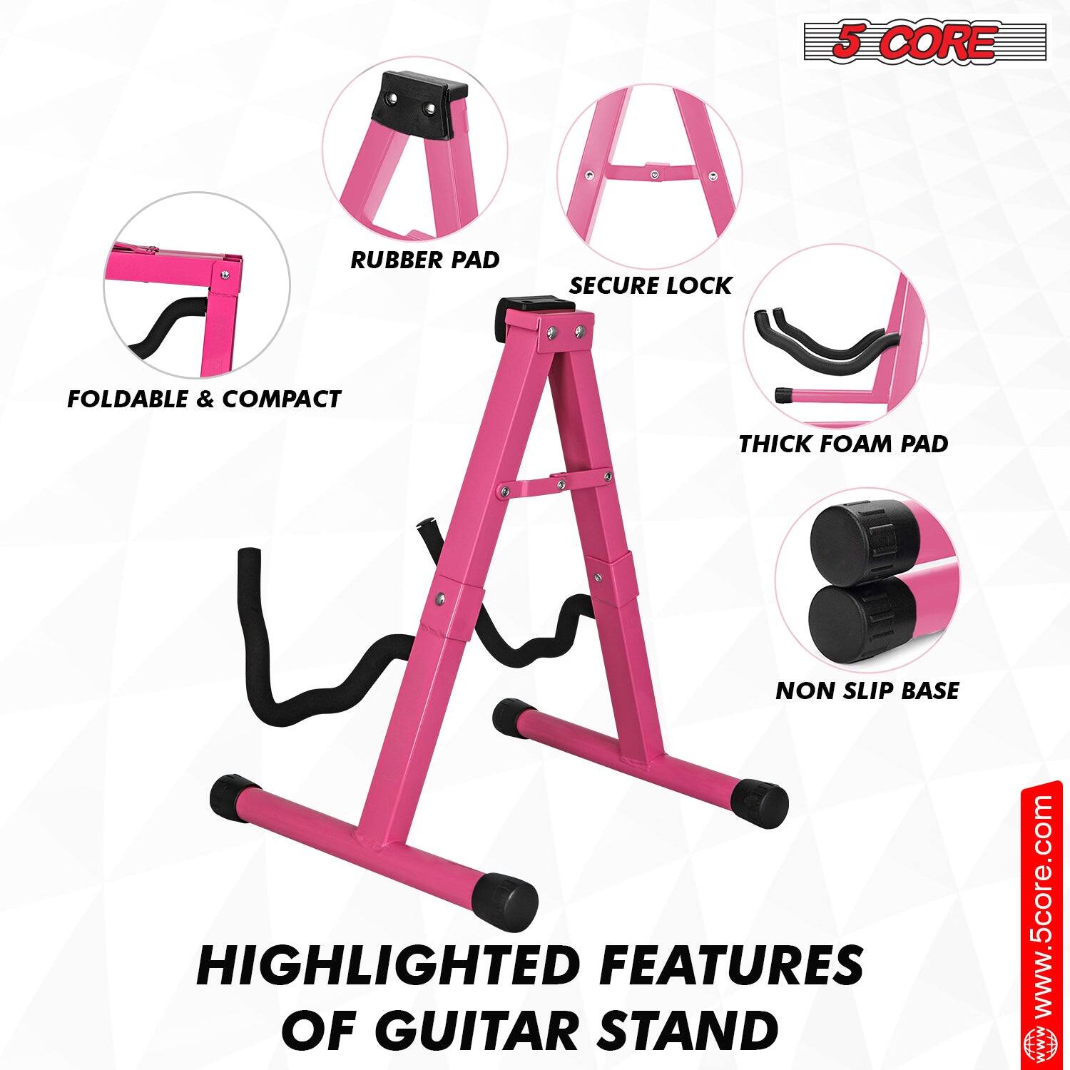 5 CORE

HIGHLIGHTED FEATURES OF GUITAR STAND

- FOLDABLE & COMPACT
- RUBBER PAD
- SECURE LOCK
- THICK FOAM PAD
- NON SLIP BASE

www.5core.com