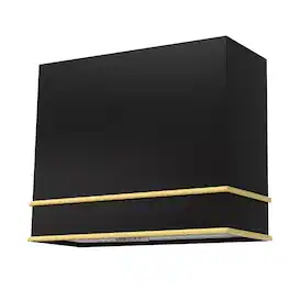 Akicon - 36 inches - Externally Vented - Wall Range Hood - Black with Gold