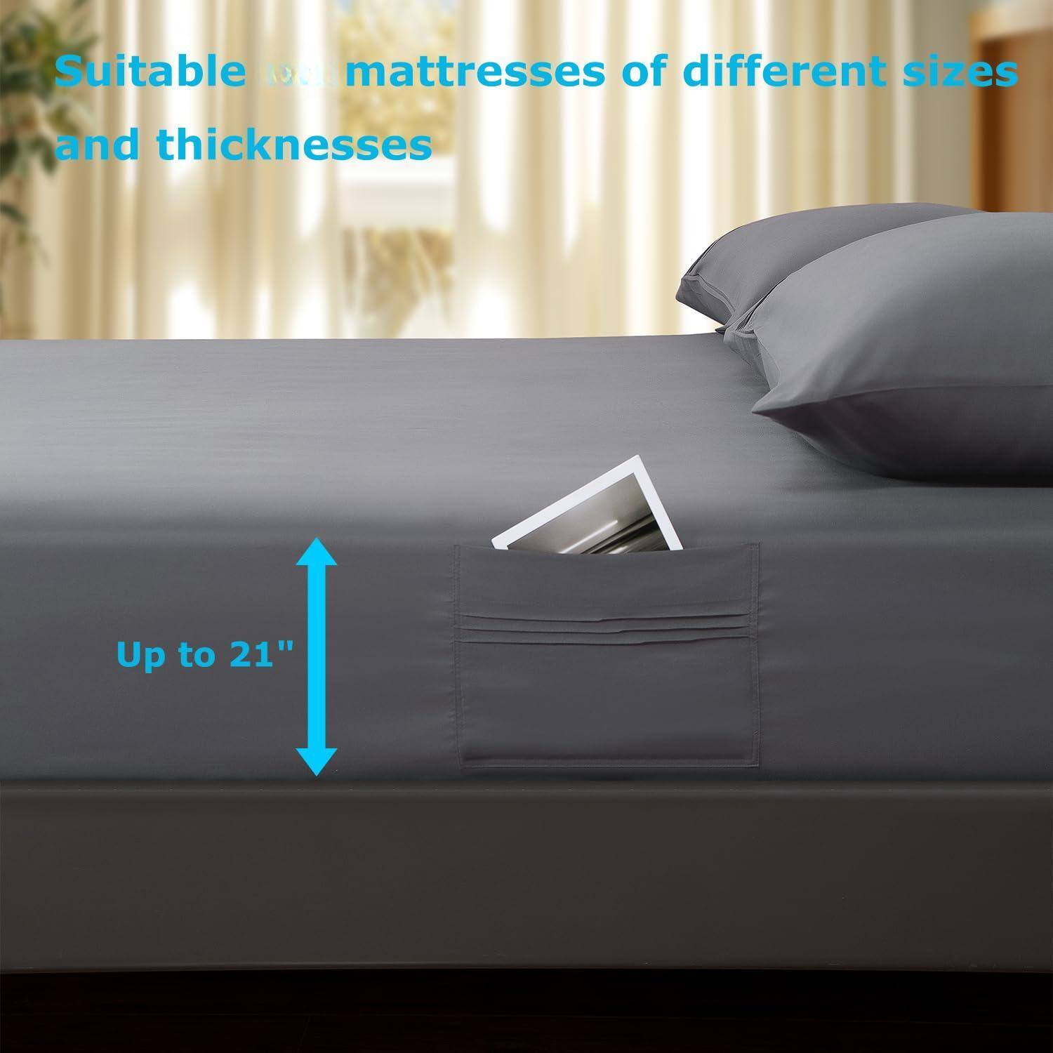 Suitable for mattresses of different sizes and thicknesses  
Up to 21"