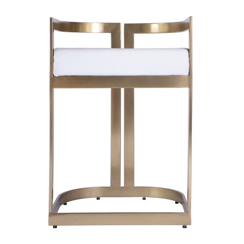 Alt View 2. Butler Specialty - Clarence Faux Leather 23" Dining Stool - White.