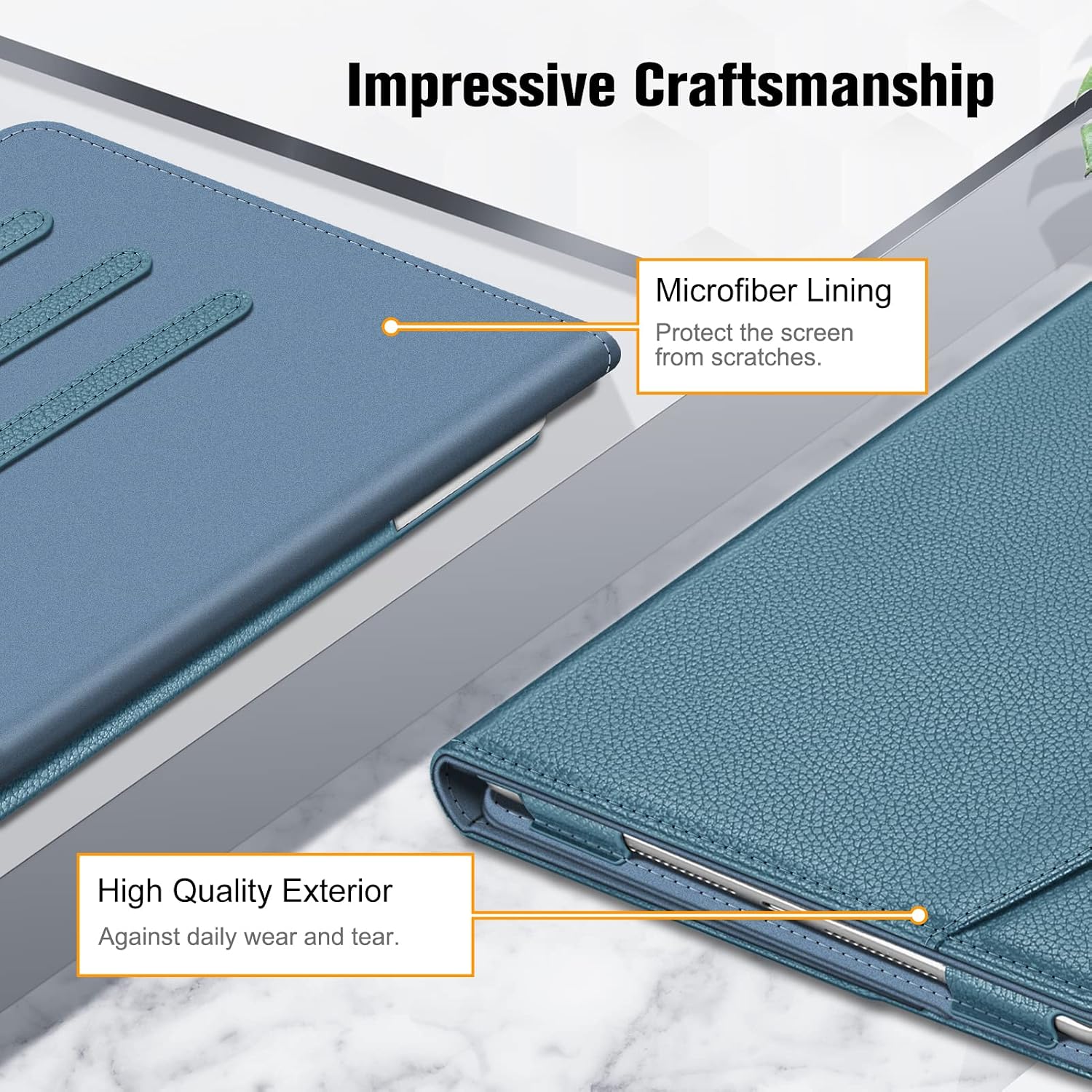 Impressive Craftsmanship

Microfiber Lining
Protect the screen from scratches.

High Quality Exterior
Against daily wear and tear.