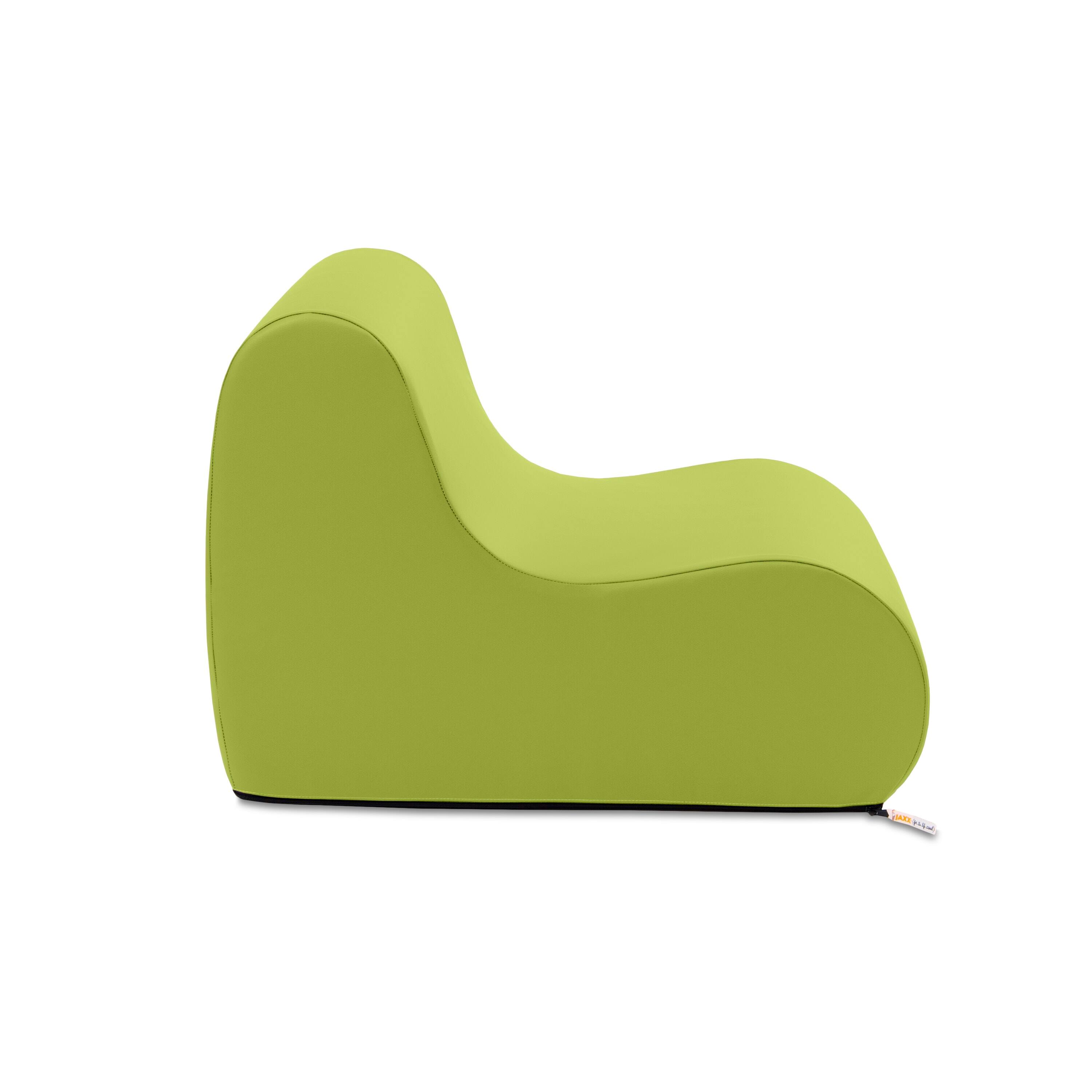 Angle. Jaxx - Jaxx Midtown Small Classroom Soft Foam Chair - Premium Vinyl Cover, Green - Green.
