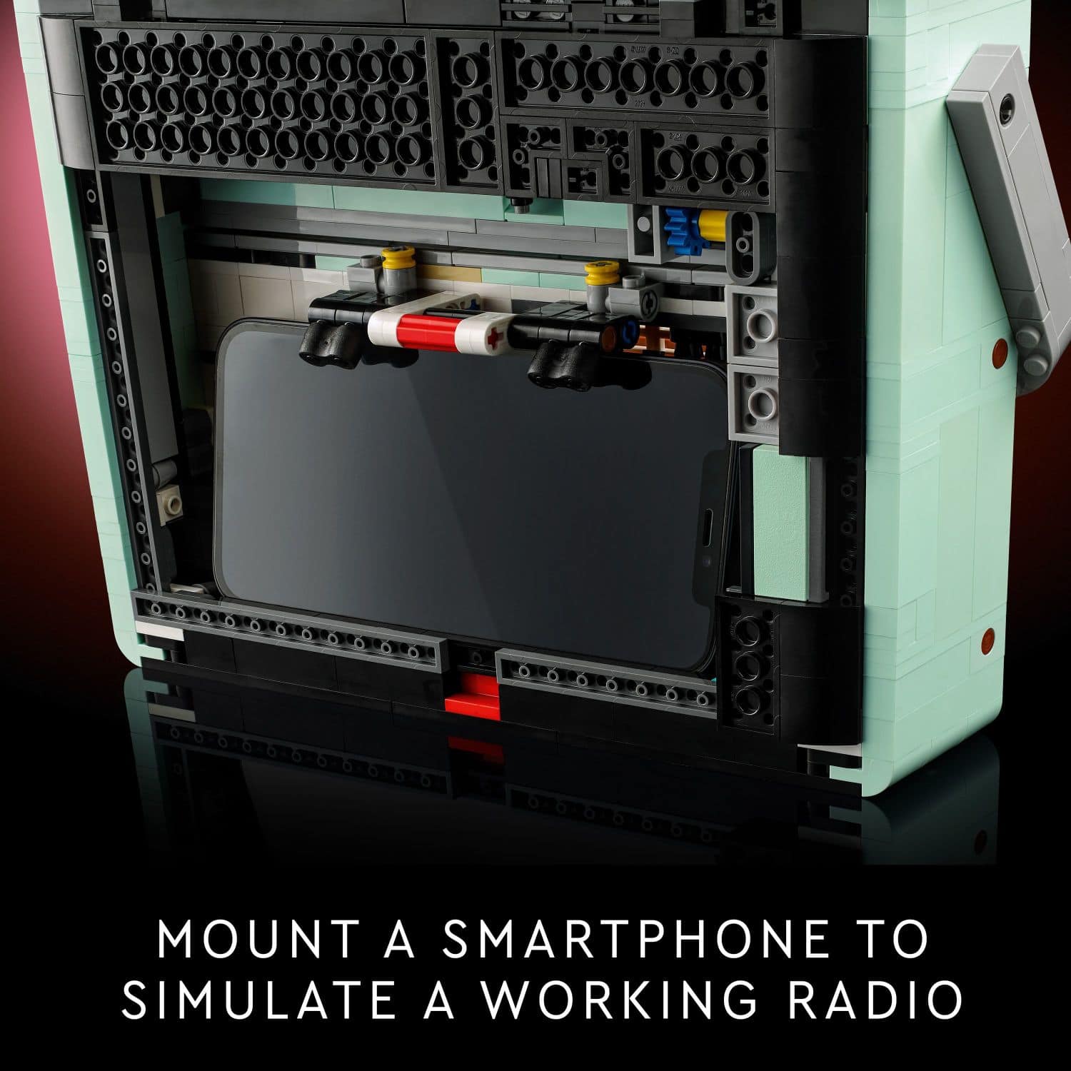 Mount a smartphone to simulate a working radio.