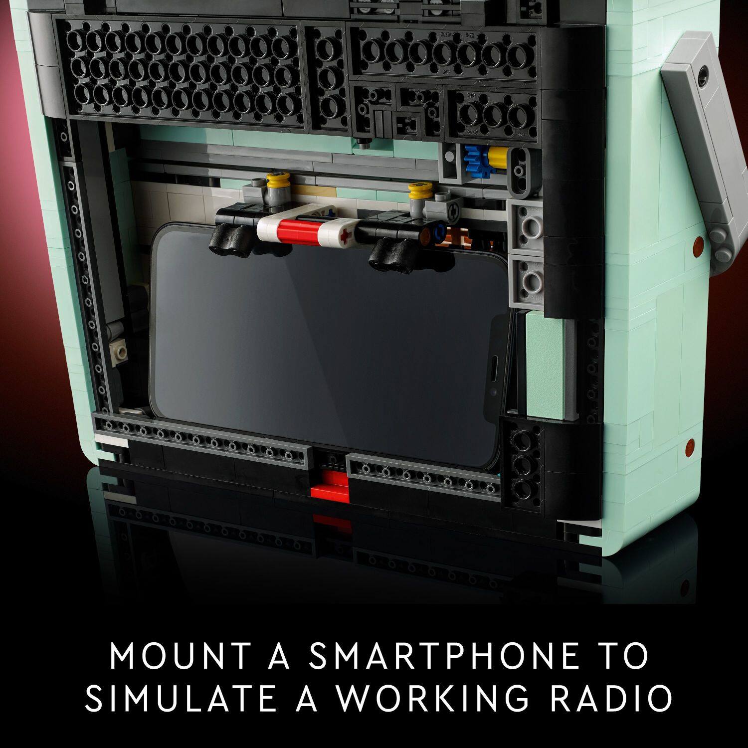 Mount a smartphone to simulate a working radio.