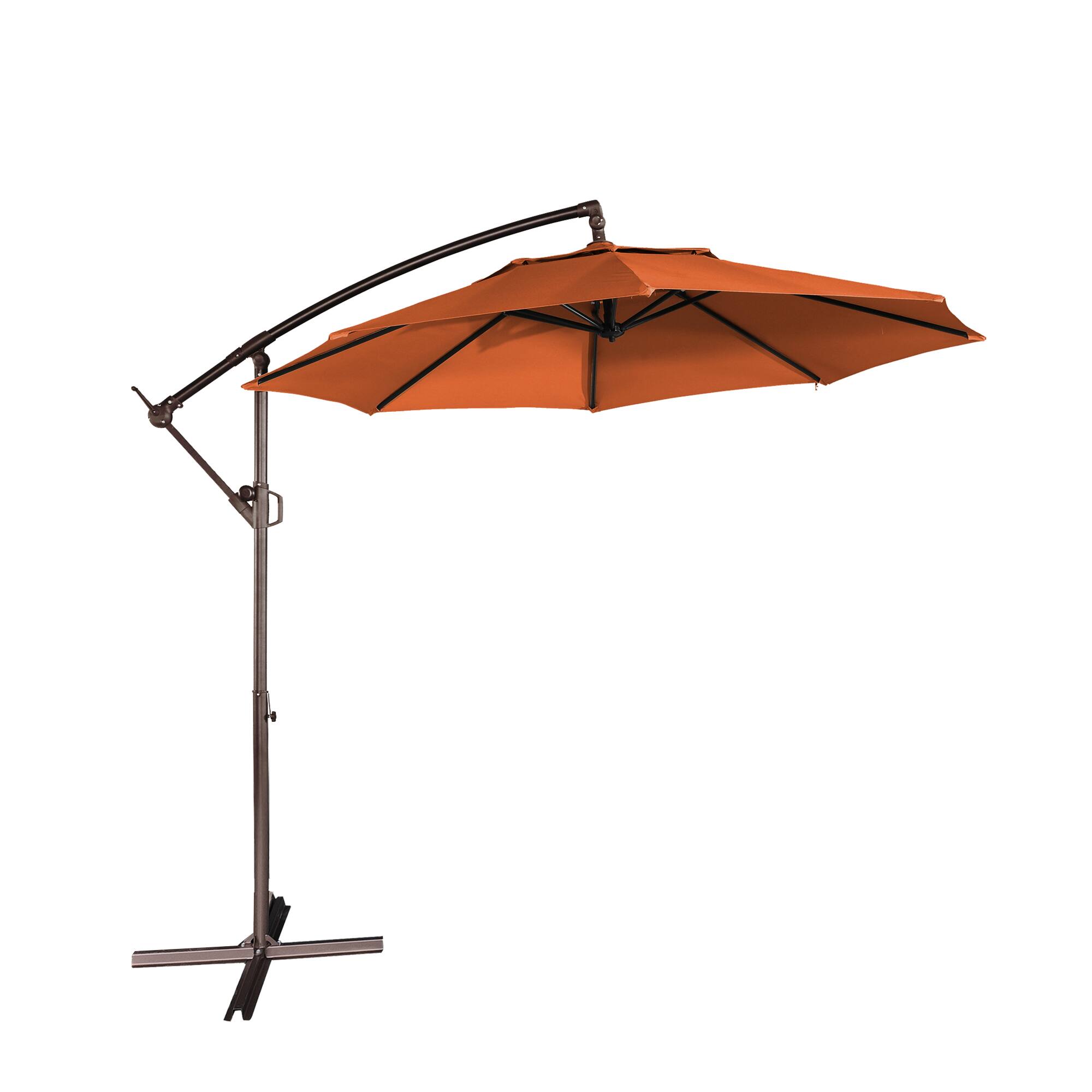 Alt View 4. Mondawe - 10ft Offset Patio Cantilever Umbrella with Easy Tilt & Crank 360°Rotate - Orange.